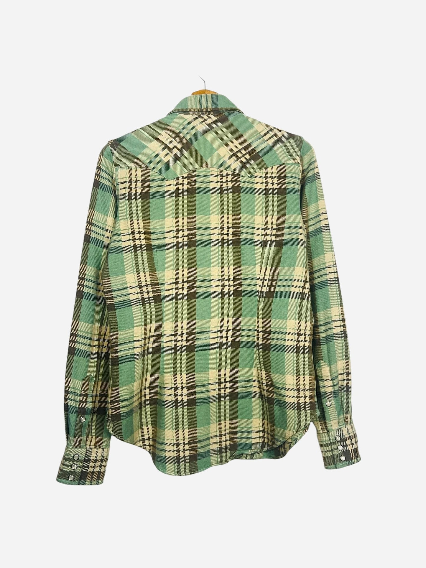 Chemise Ralph Lauren à carreaux Manches Longues Vintage Verte - S (B44)