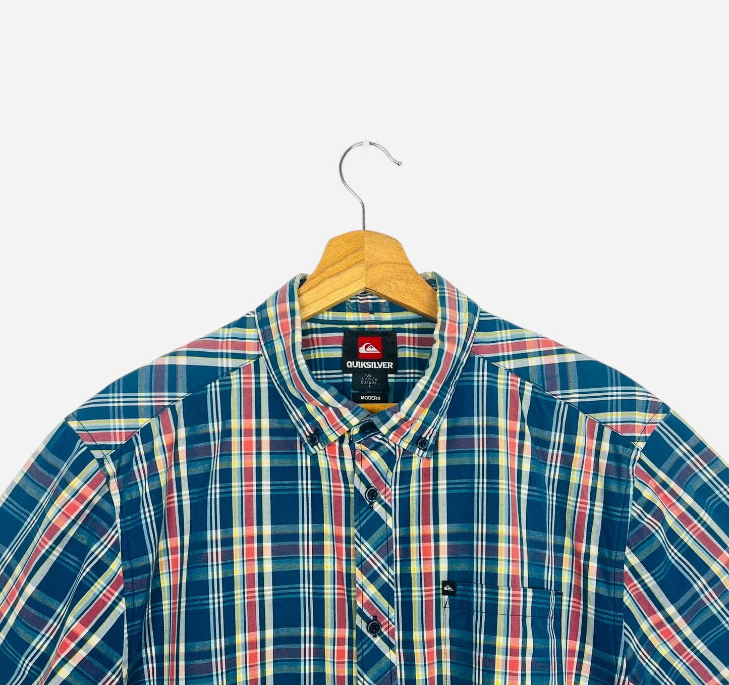 Chemise Quicksilver Vintage Rayée Bleu & Rouge - L (B45)