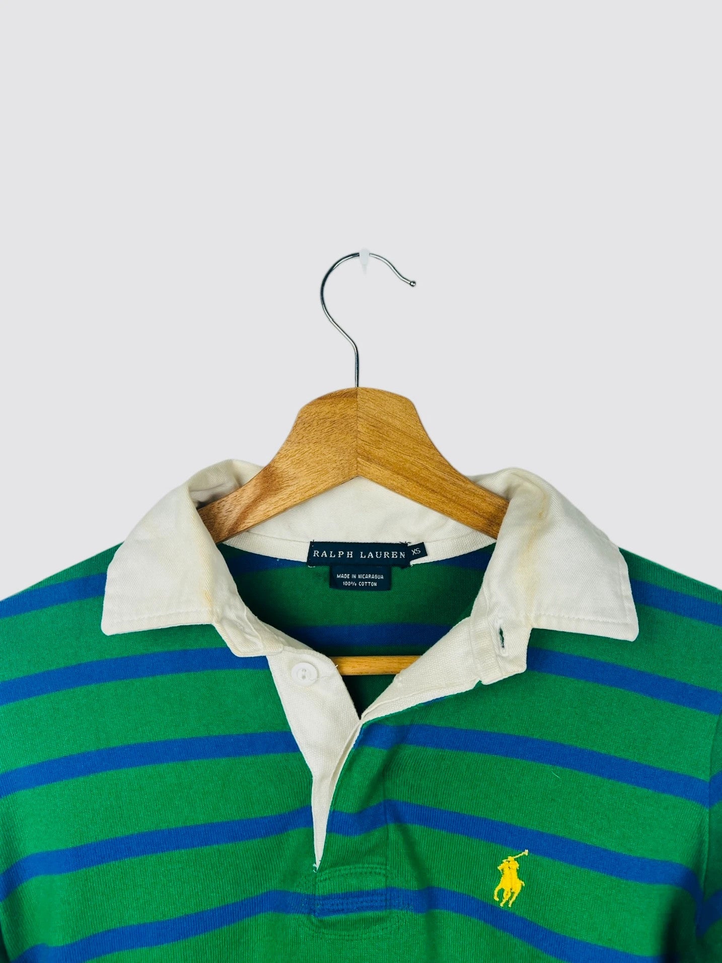 Polo Ralph Lauren Logo Brodé Rayé Luxury Vert - XS (B50)