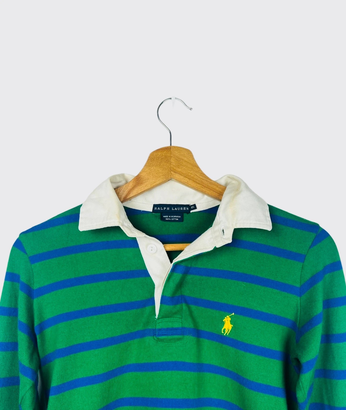 Polo Ralph Lauren Logo Brodé Rayé Luxury Vert - XS (B50)
