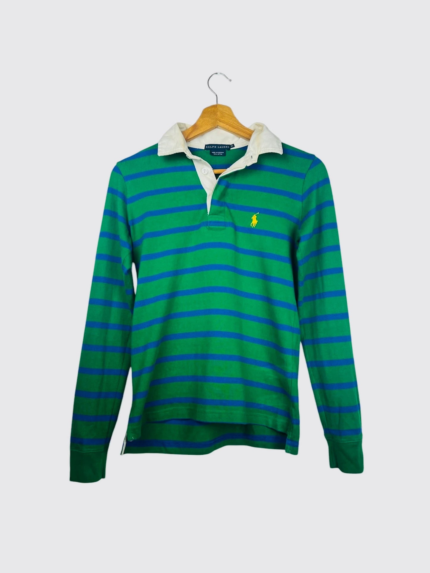 Polo Ralph Lauren Logo Brodé Rayé Luxury Vert - XS (B50)