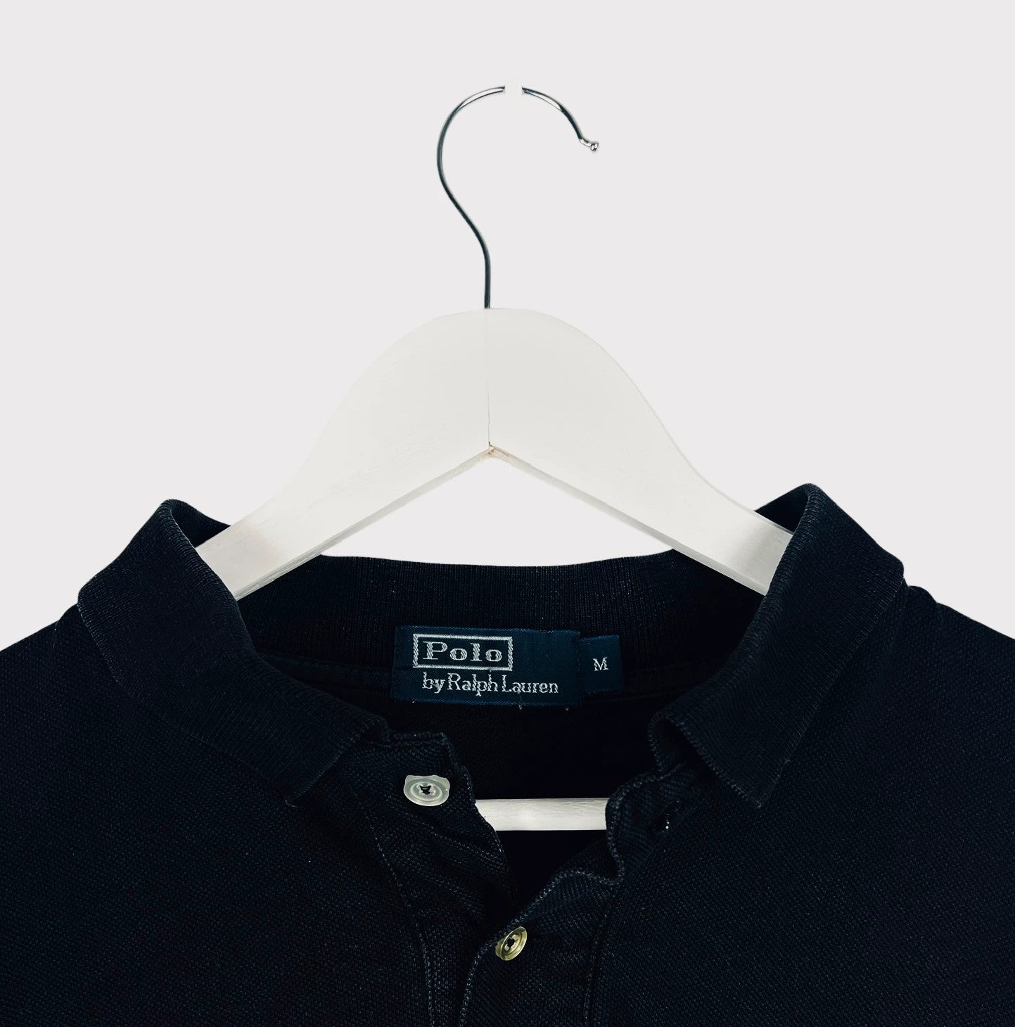 Polo Ralph Lauren Logo Brodé Uni Noir - M (B24)