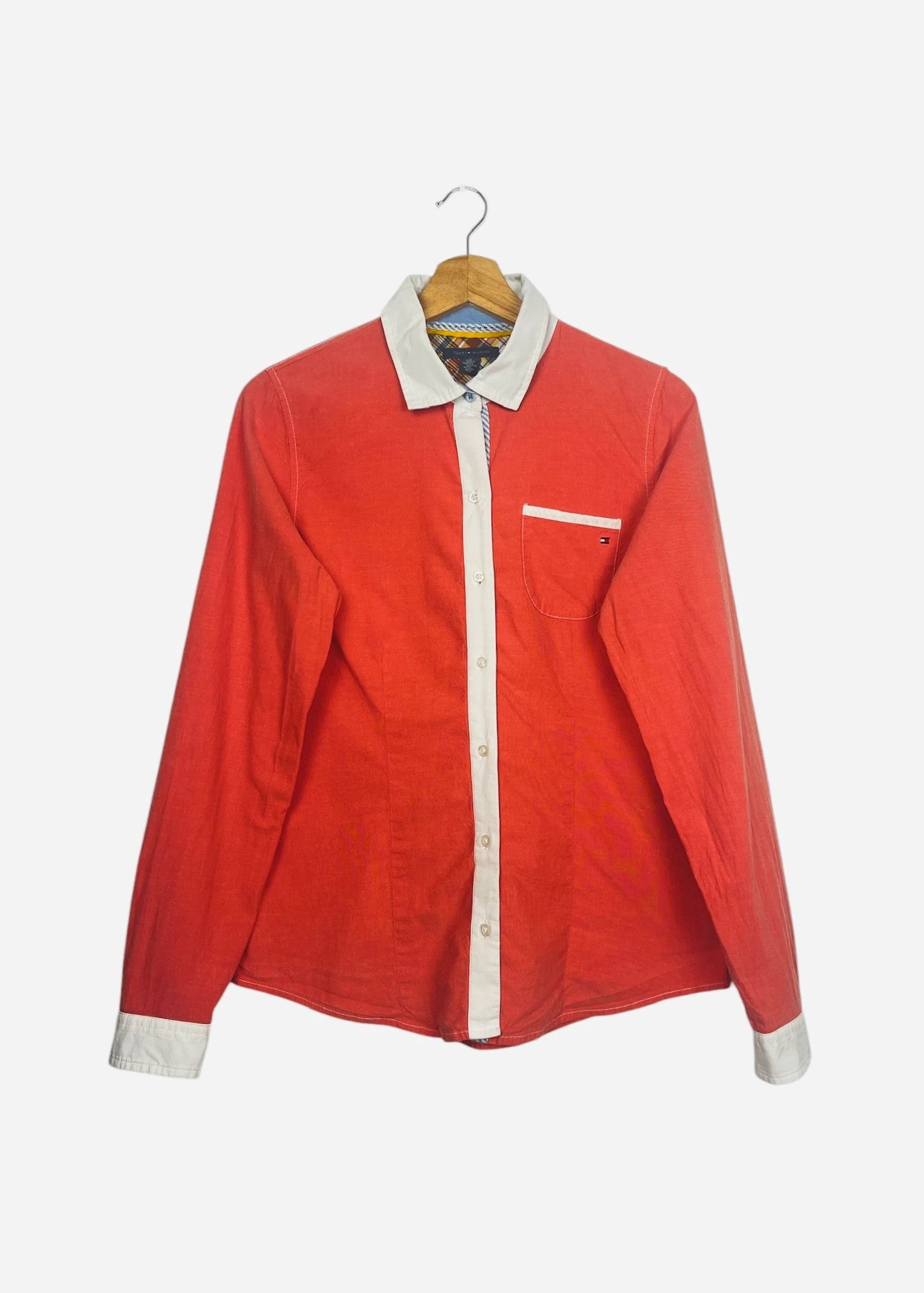 Chemise Tommy Hilfiger Manches Longues Vintage Rose/Orange - M (B56)