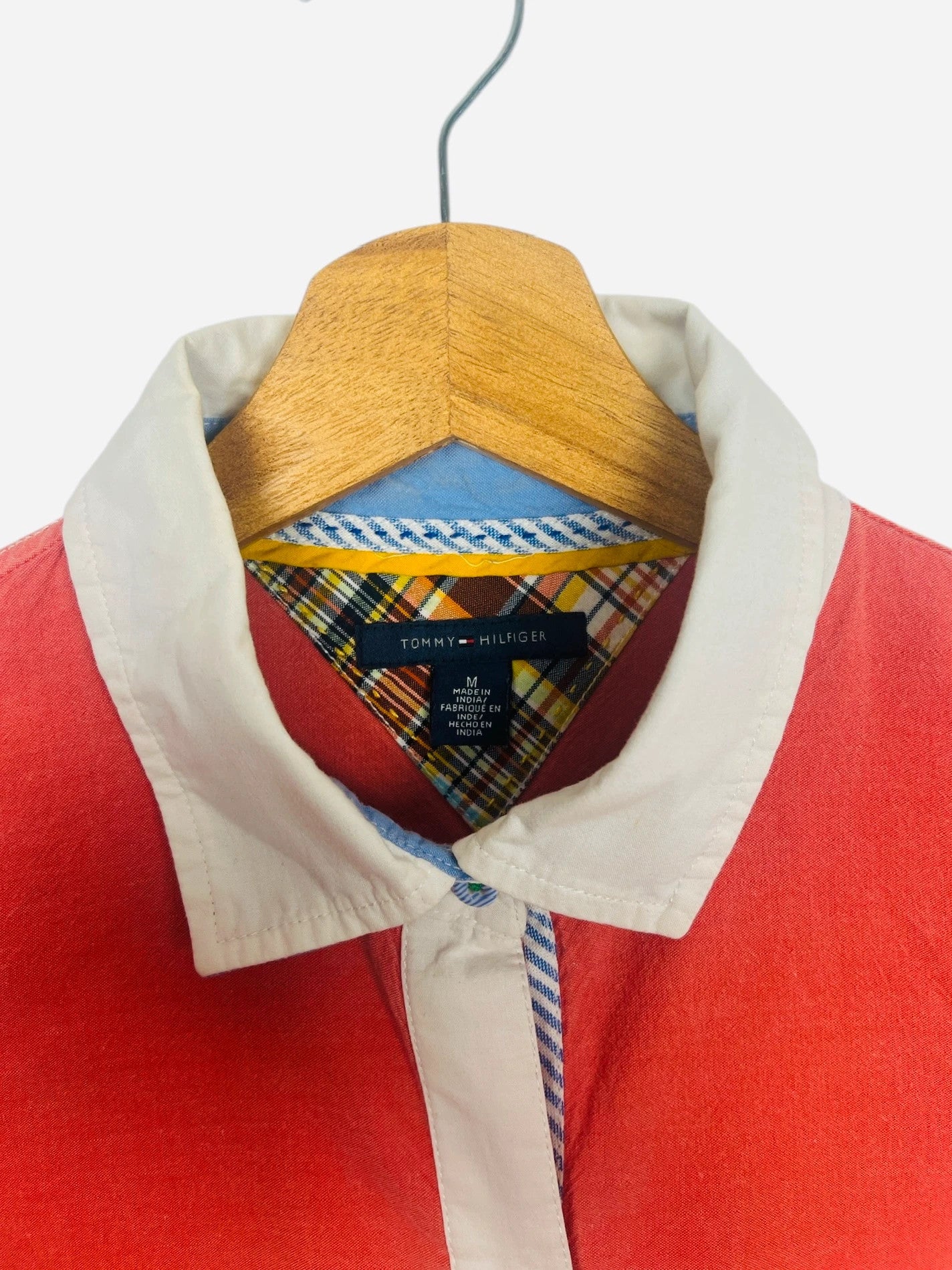 Chemise Tommy Hilfiger Manches Longues Vintage Rose/Orange - M (B56)