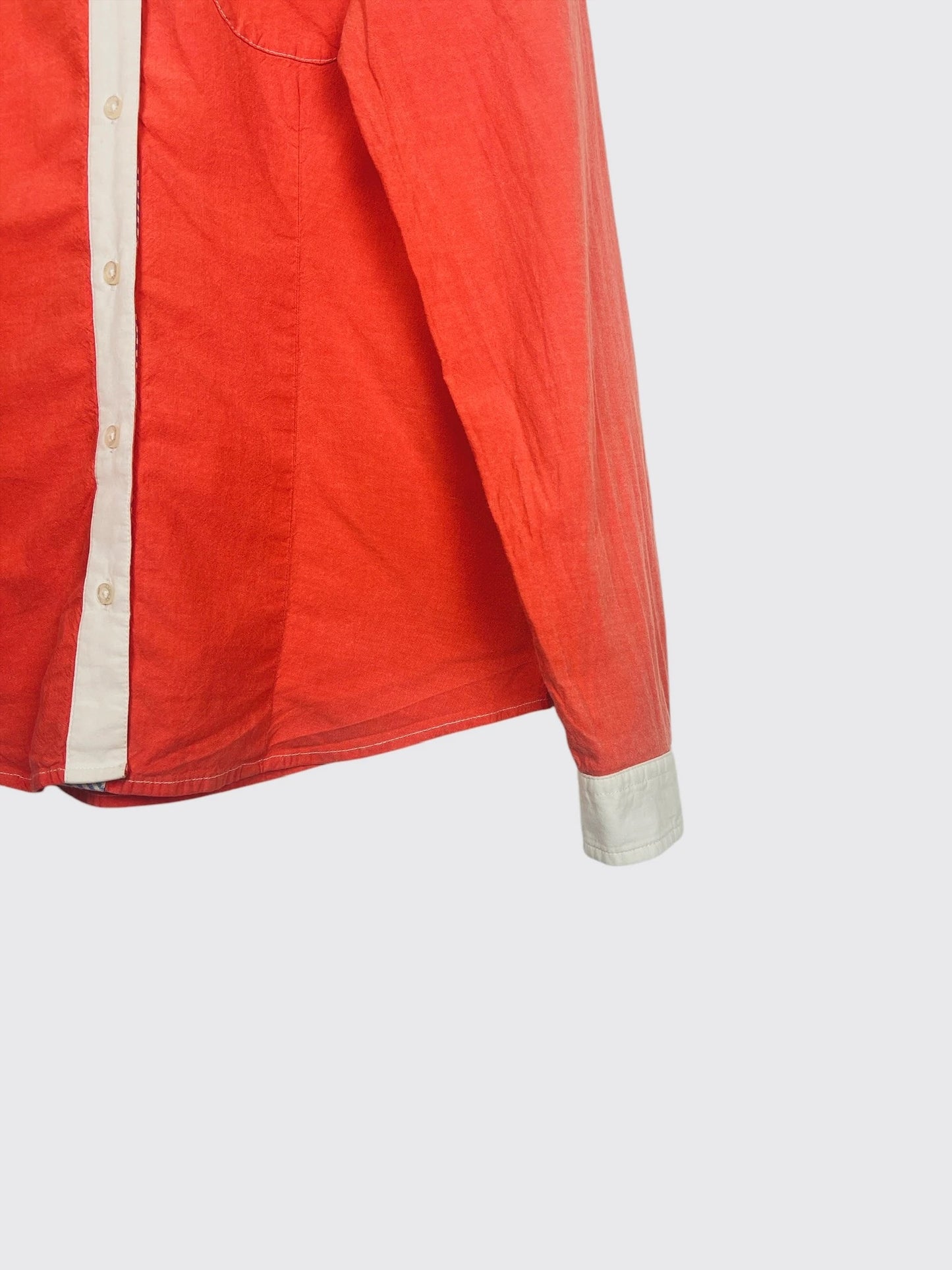 Chemise Tommy Hilfiger Manches Longues Vintage Rose/Orange - M (B56)