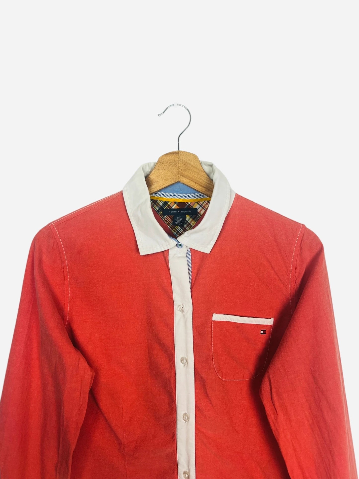 Chemise Tommy Hilfiger Manches Longues Vintage Rose/Orange - M (B56)