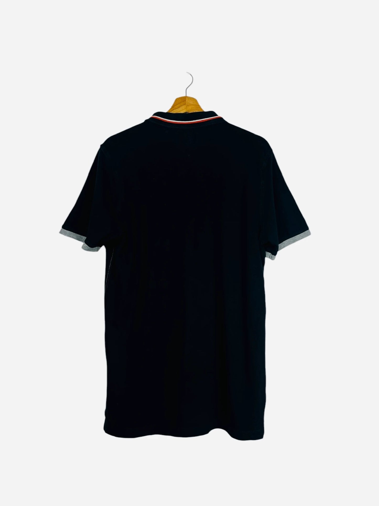 Polo Tommy Hilfiger Logo Brodé Uni Vintage Noir - XL (B57)