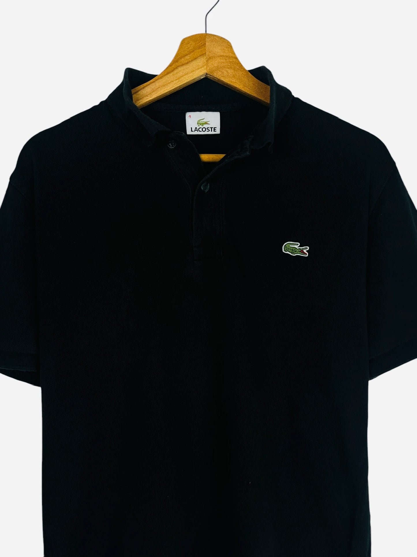 Polo Lacoste Brodé Uni Vintage Summer Noir - M (B58)