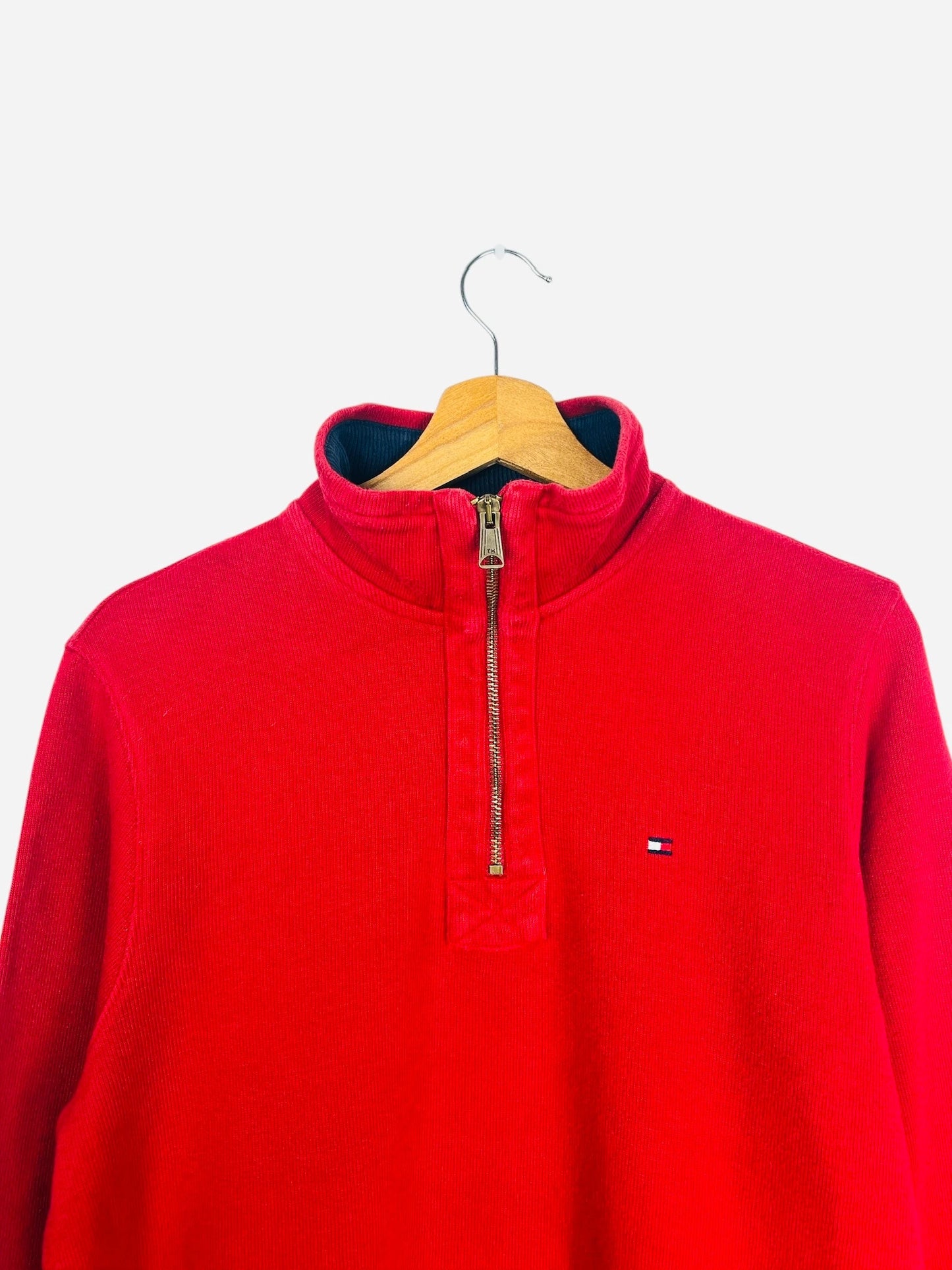 Pull 1/4 Zip Sweat Tommy Hilfiger Y2K Rouge Bordeaux - M (B63)