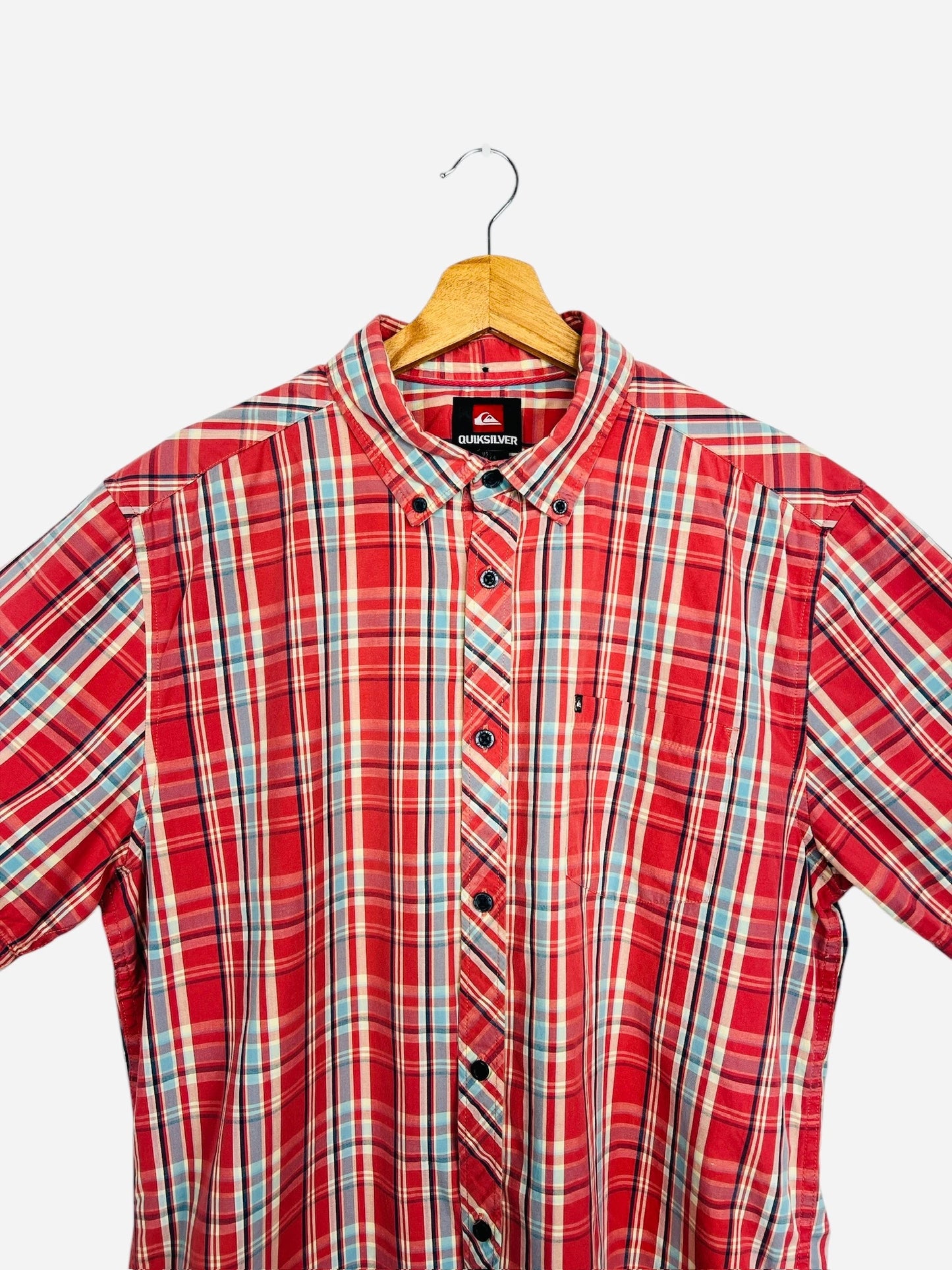 Chemise Quicksilver Vintage Rayée Rouge - L (B66)