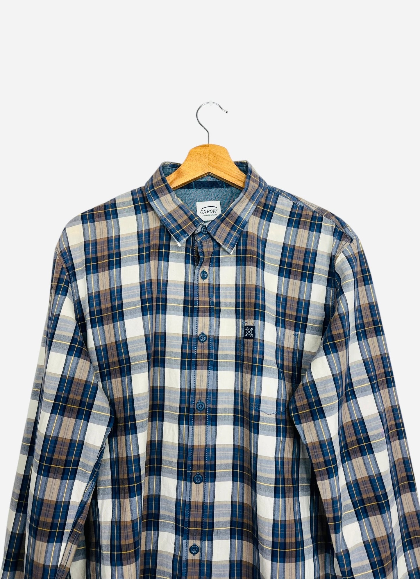 Chemise Oxbow à carreaux Manches Longues Vintage Bleu - L (B68)