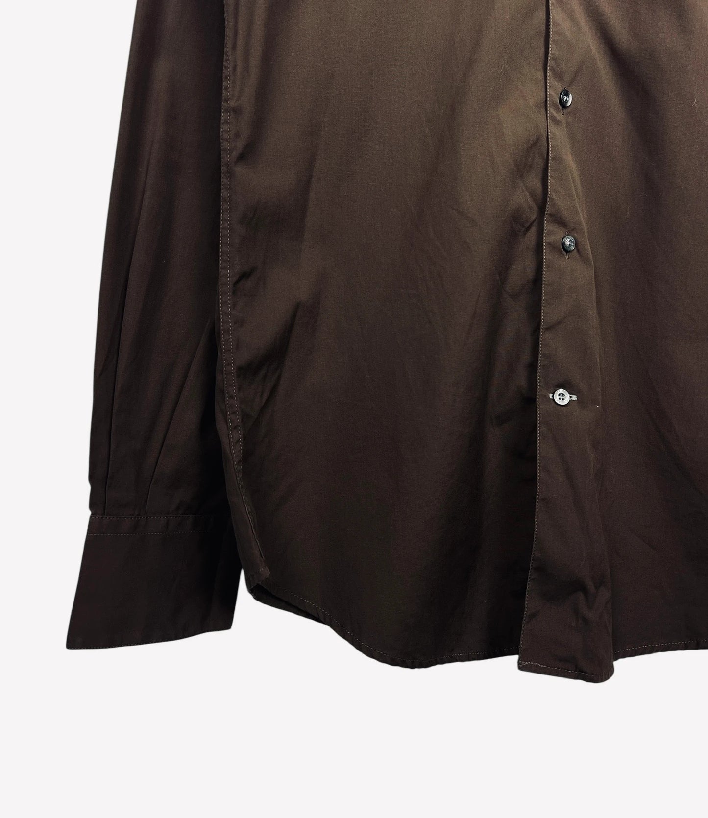 Chemise Lacoste Manches Longues Vintage Marron - S (B78)