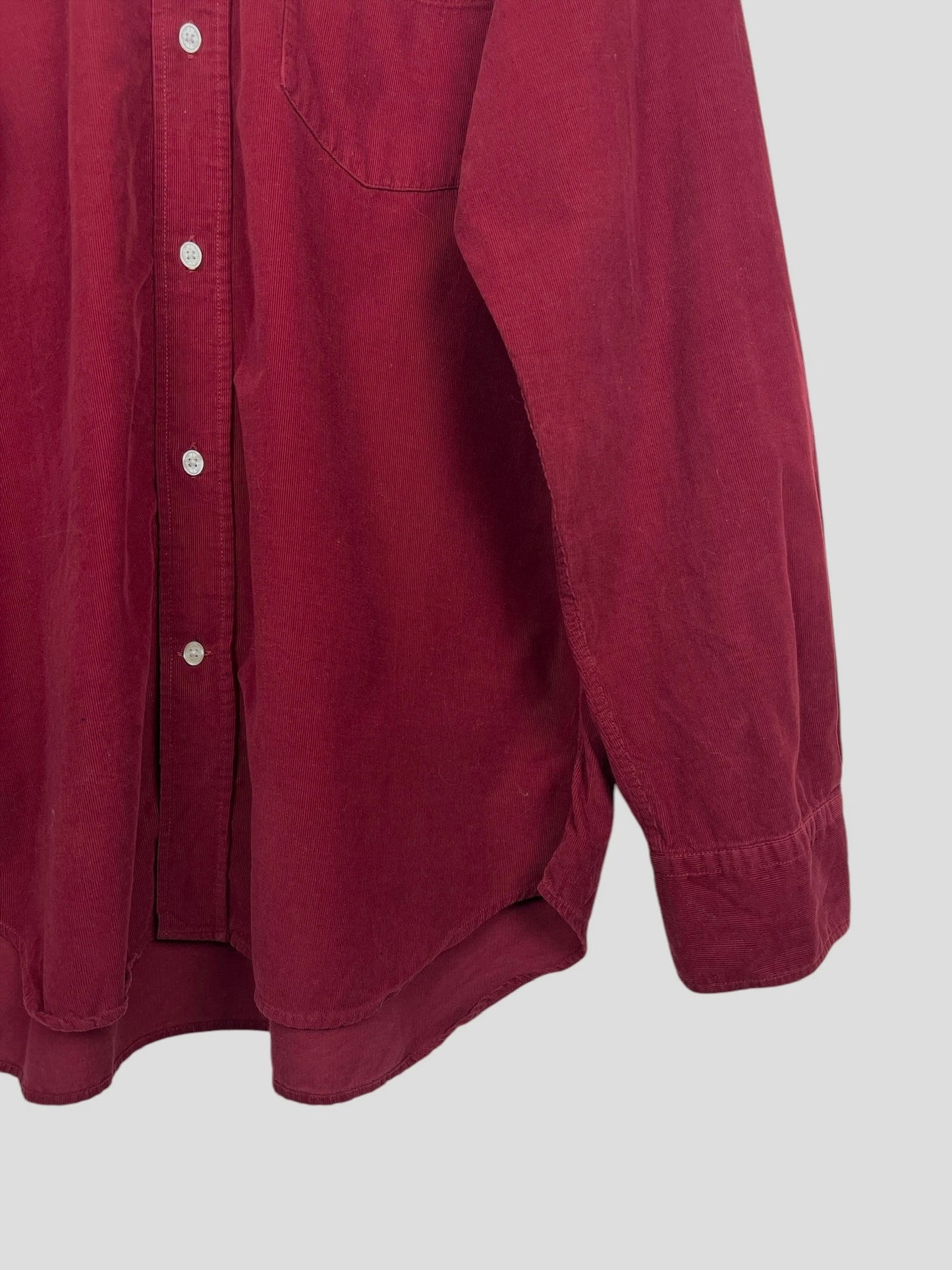 Chemise Eden Park Unie Manches Longues Rugby Luxury Rouge Bordeaux - L (B80)