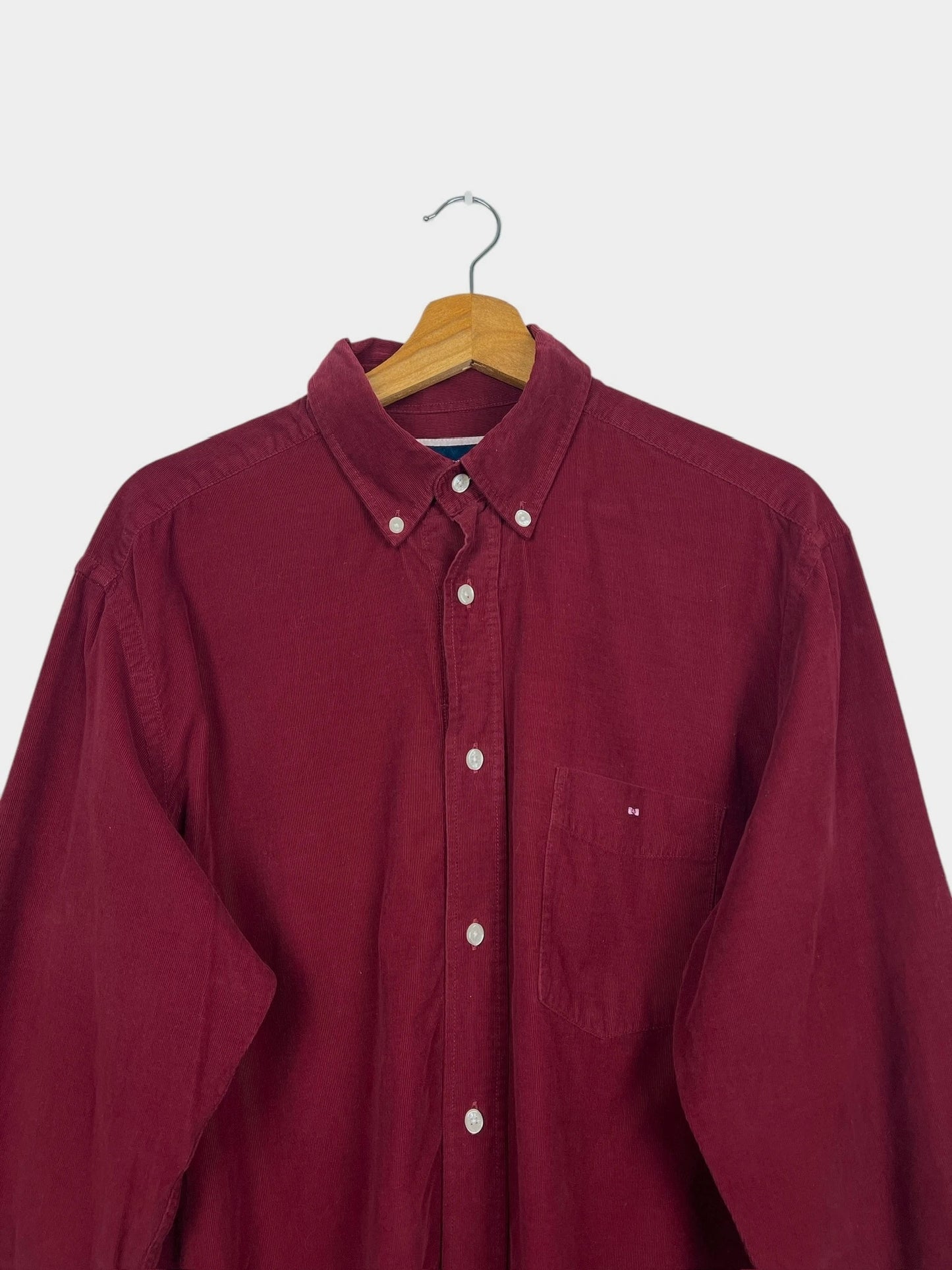 Chemise Eden Park Unie Manches Longues Rugby Luxury Rouge Bordeaux - L (B80)