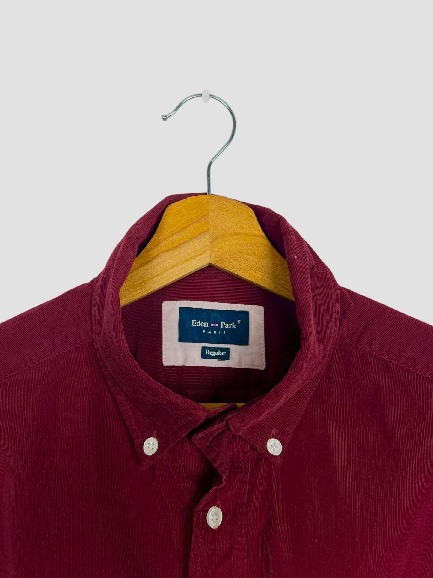 Chemise Eden Park Unie Manches Longues Rugby Luxury Rouge Bordeaux - L (B80)