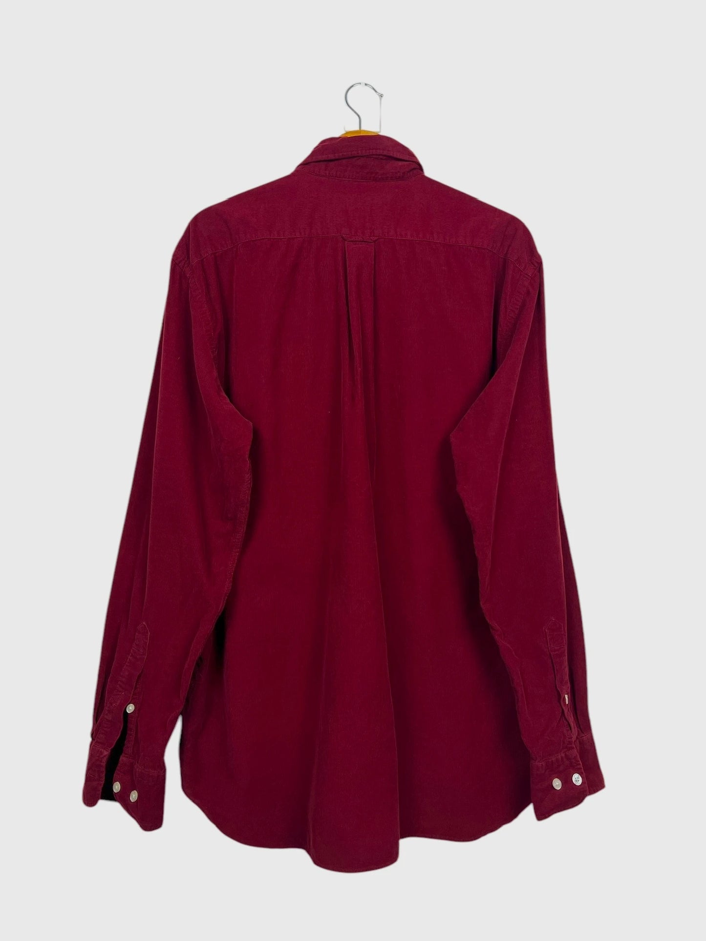 Chemise Eden Park Unie Manches Longues Rugby Luxury Rouge Bordeaux - L (B80)