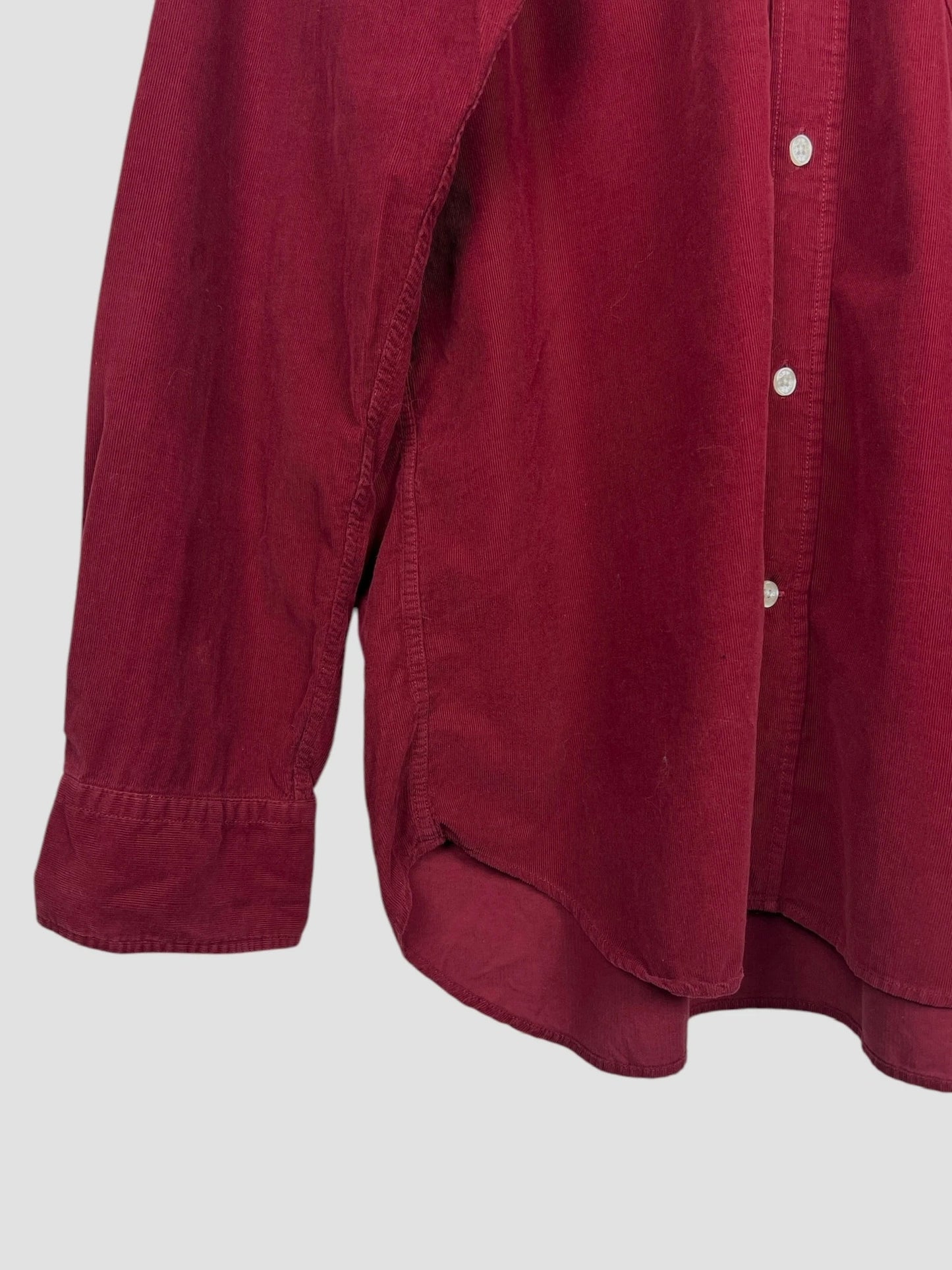 Chemise Eden Park Unie Manches Longues Rugby Luxury Rouge Bordeaux - L (B80)