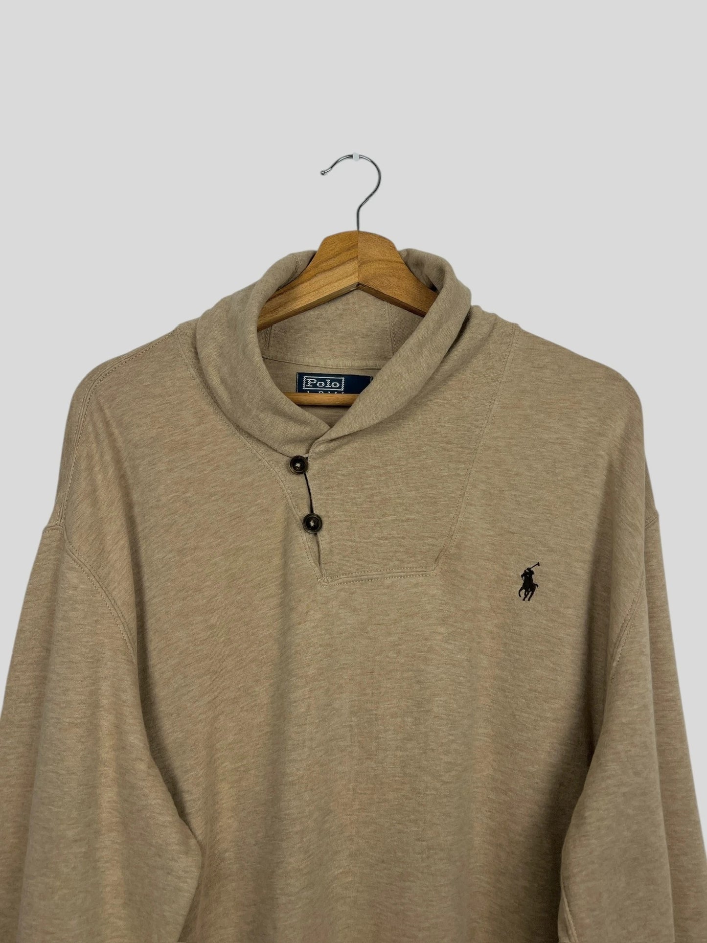 Pull Sweat Col Montant Crewneck Vintage Sweat Crème - L (B82)