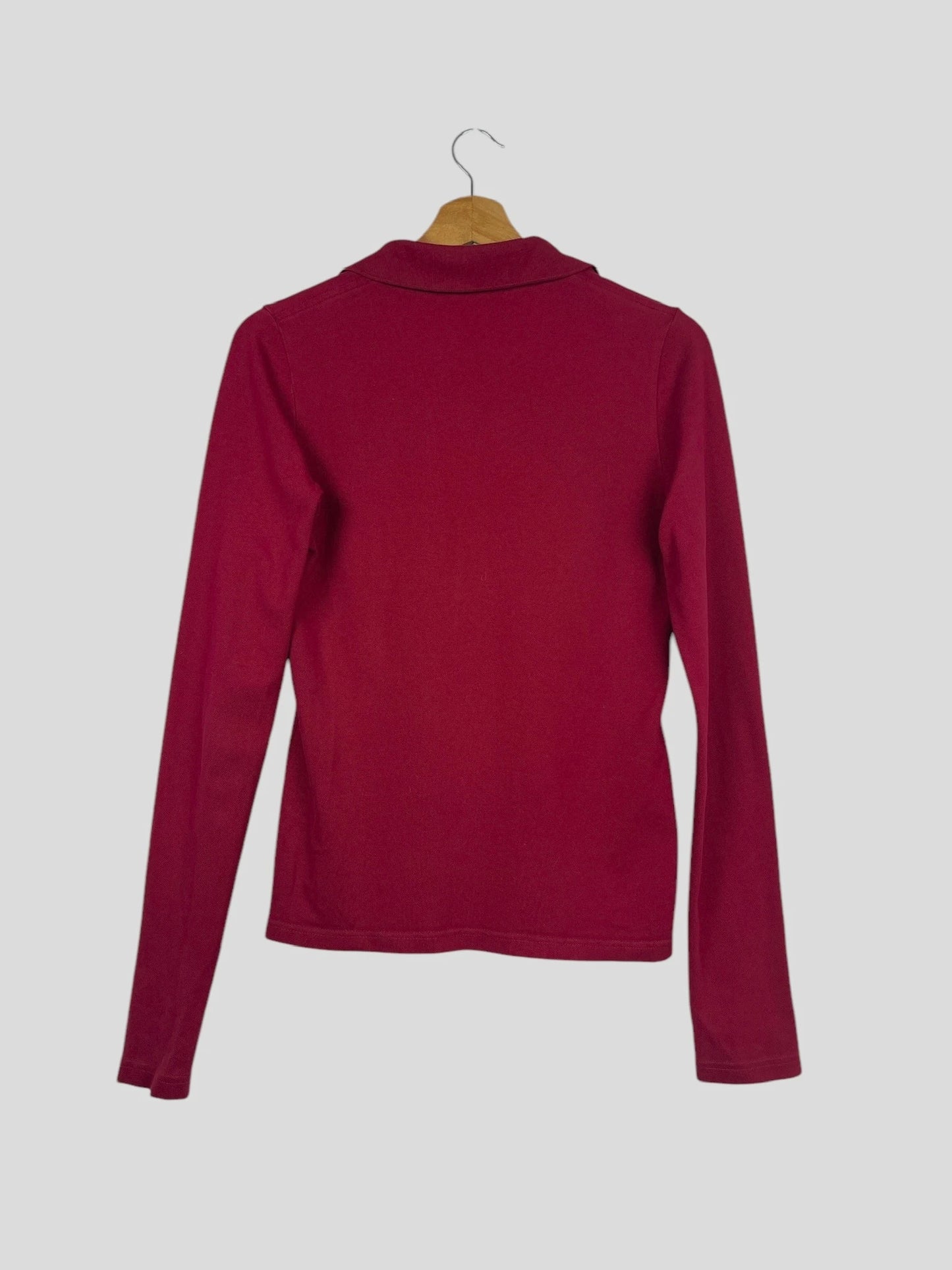 Polo Pull Haut Manches Longues à col Lacoste Rouge Bordeaux - S (B85)