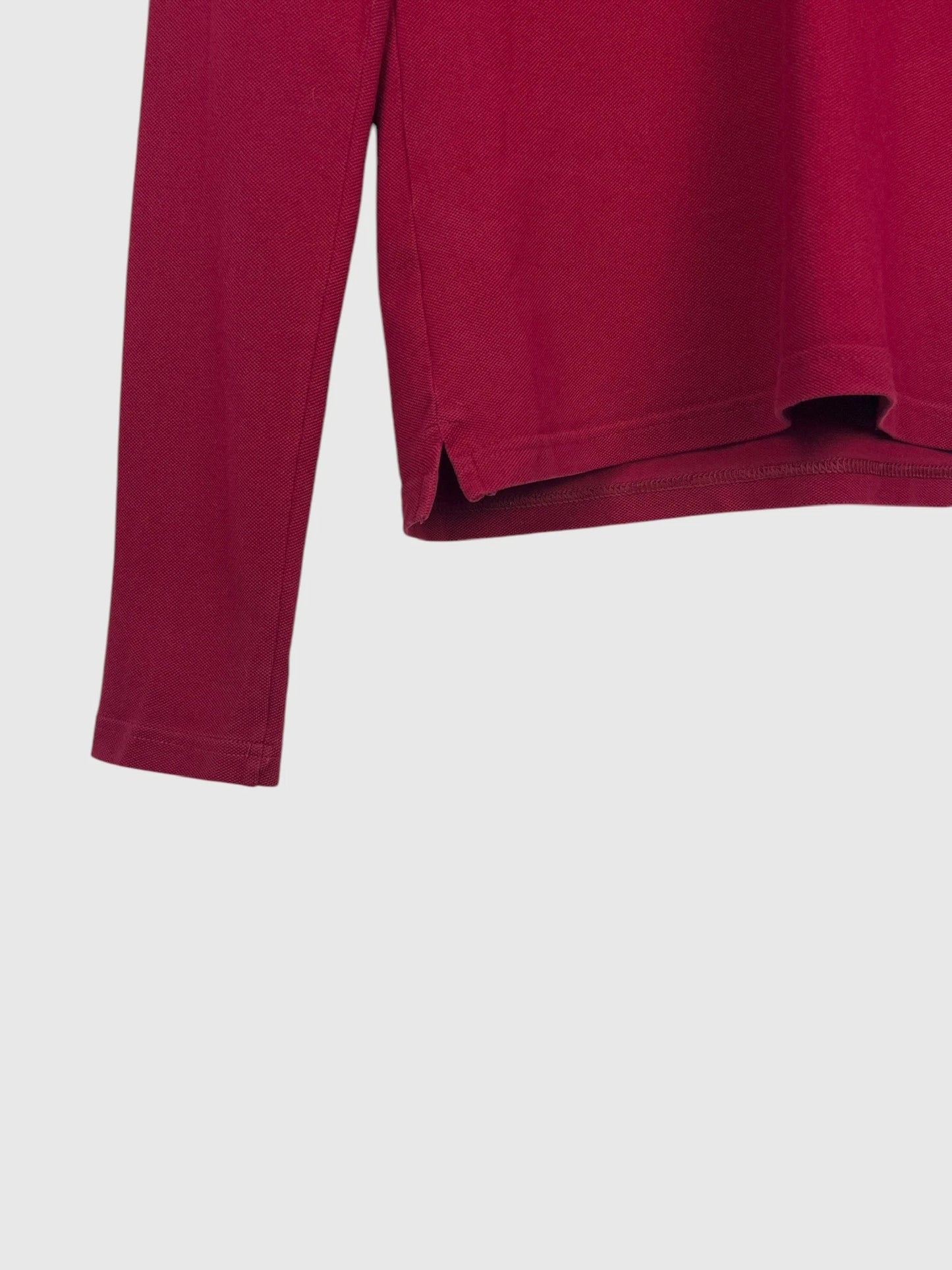 Polo Pull Haut Manches Longues à col Lacoste Rouge Bordeaux - S (B85)