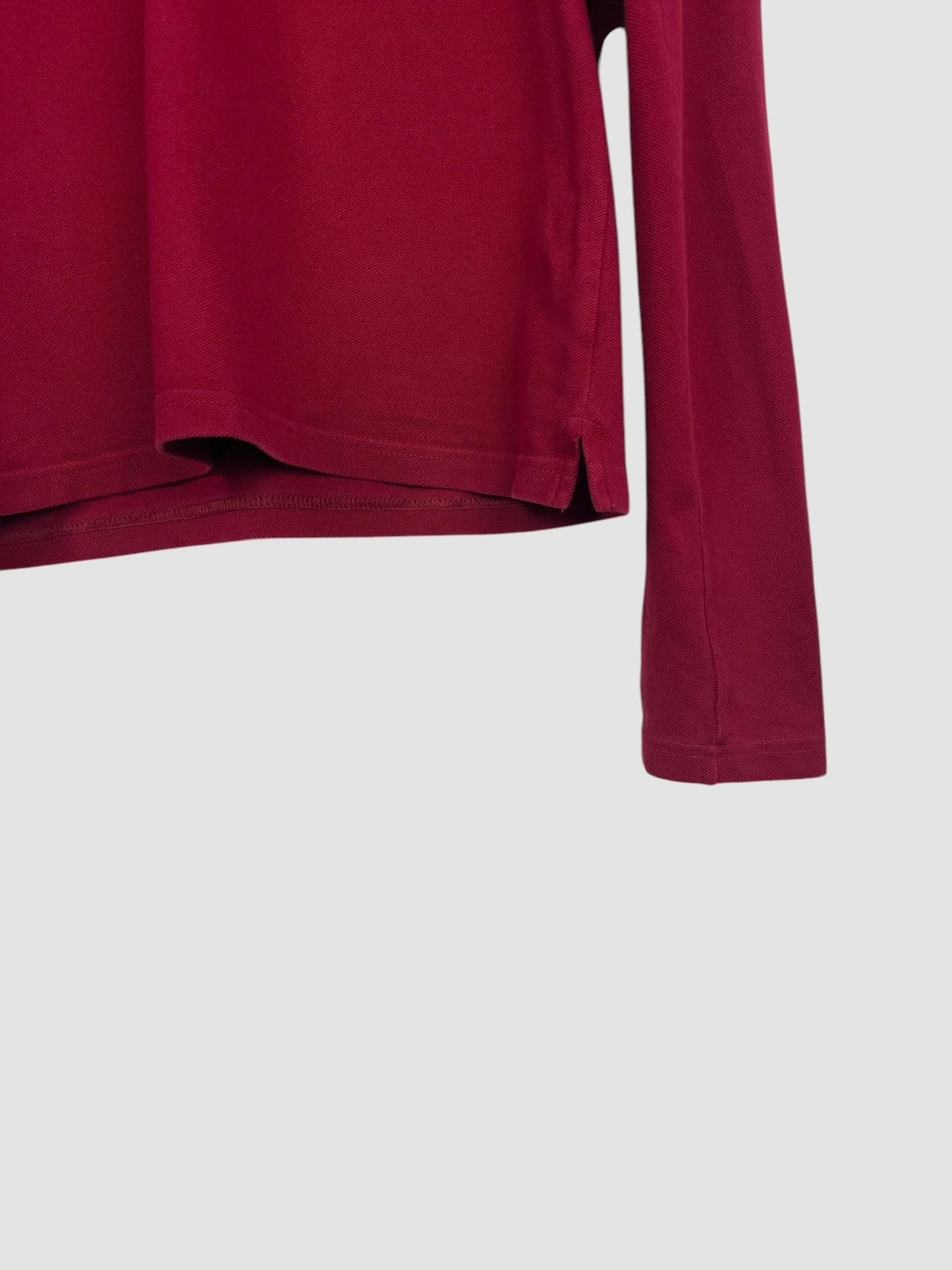 Polo Pull Haut Manches Longues à col Lacoste Rouge Bordeaux - S (B85)