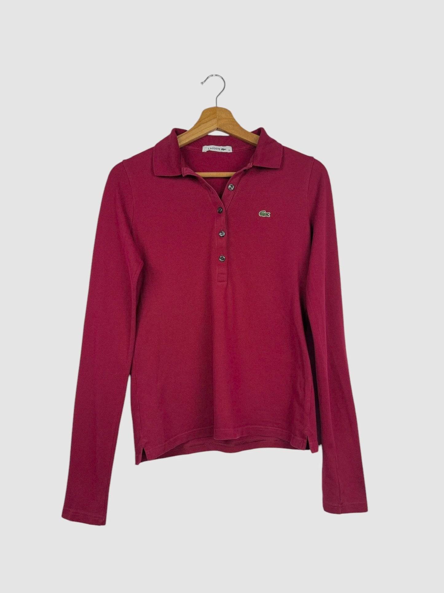 Polo Pull Haut Manches Longues à col Lacoste Rouge Bordeaux - S (B85)