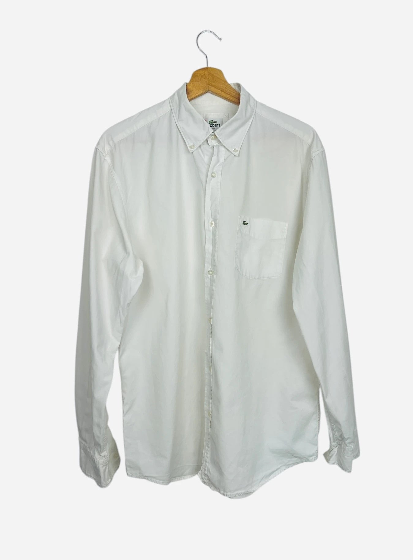 Chemise Lacoste Manches Longues Vintage Blanc - M (B86)