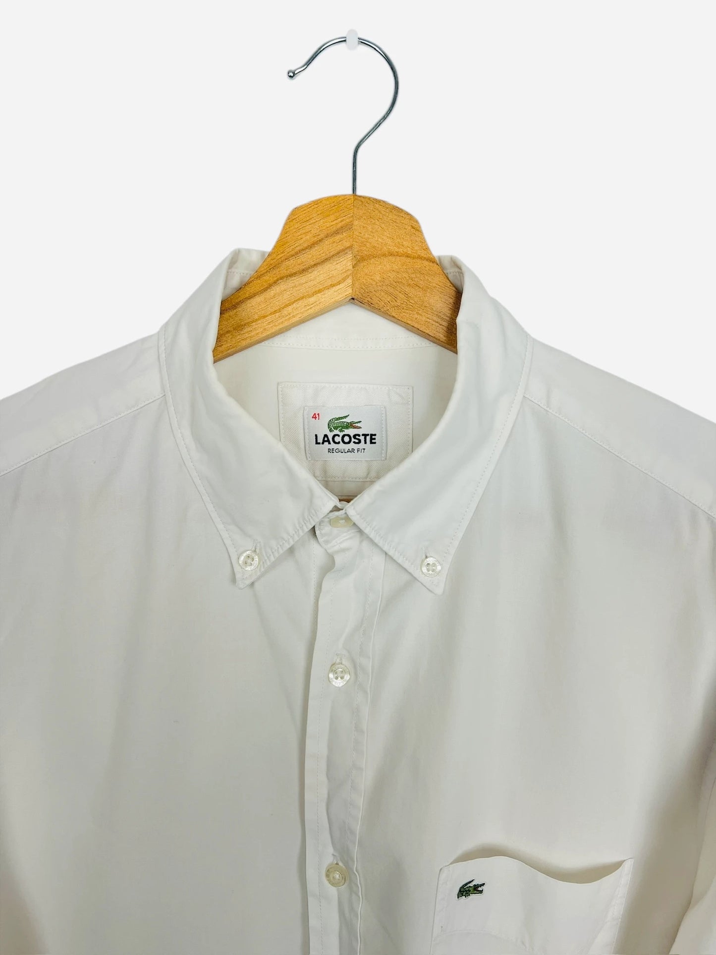 Chemise Lacoste Manches Longues Vintage Blanc - M (B86)
