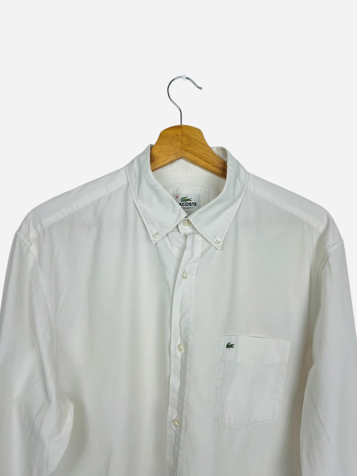 Chemise Lacoste Manches Longues Vintage Blanc - M (B86)