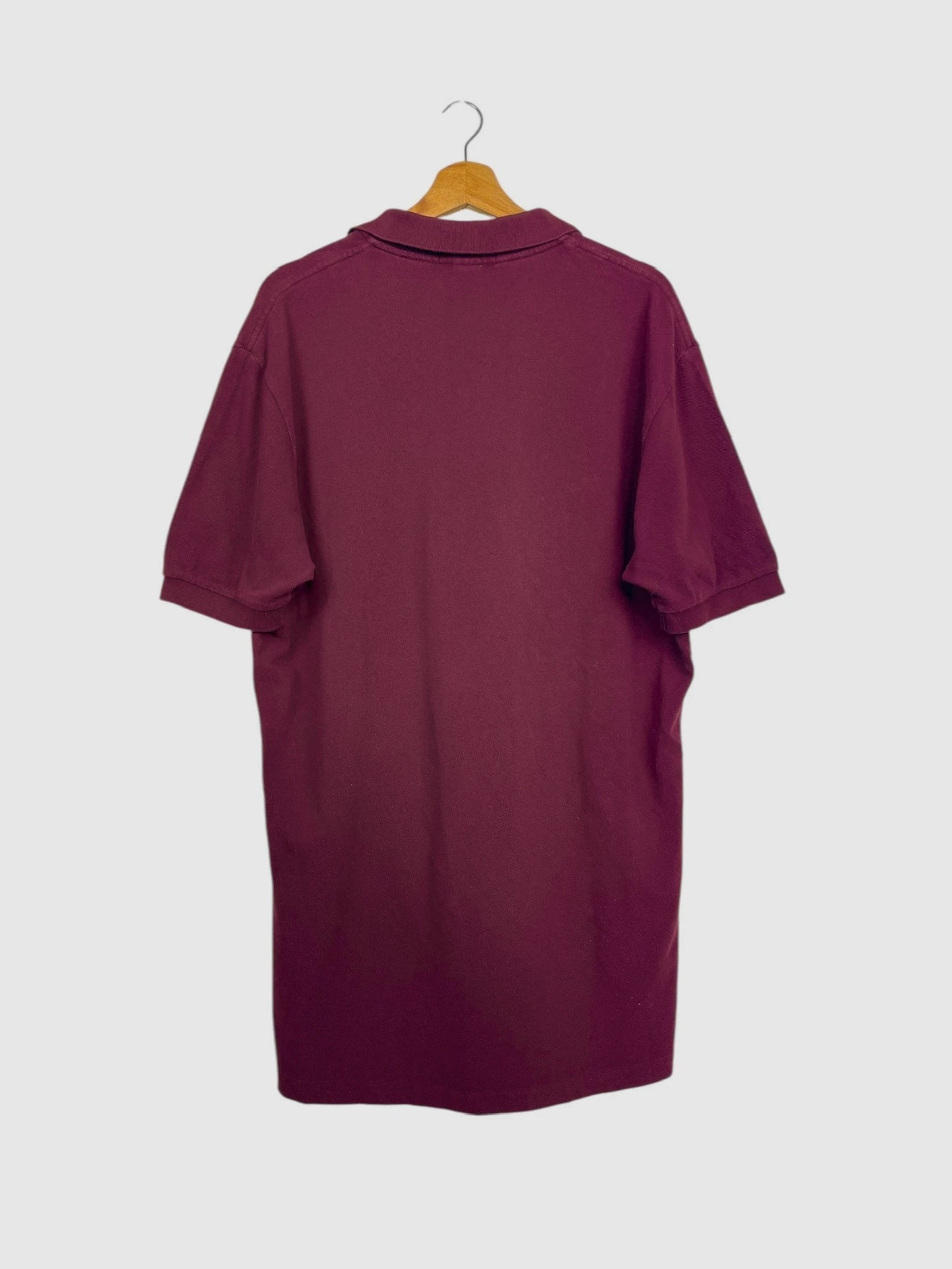Polo Ralph Lauren Brodé Uni Rouge Bordeaux - L (B89)