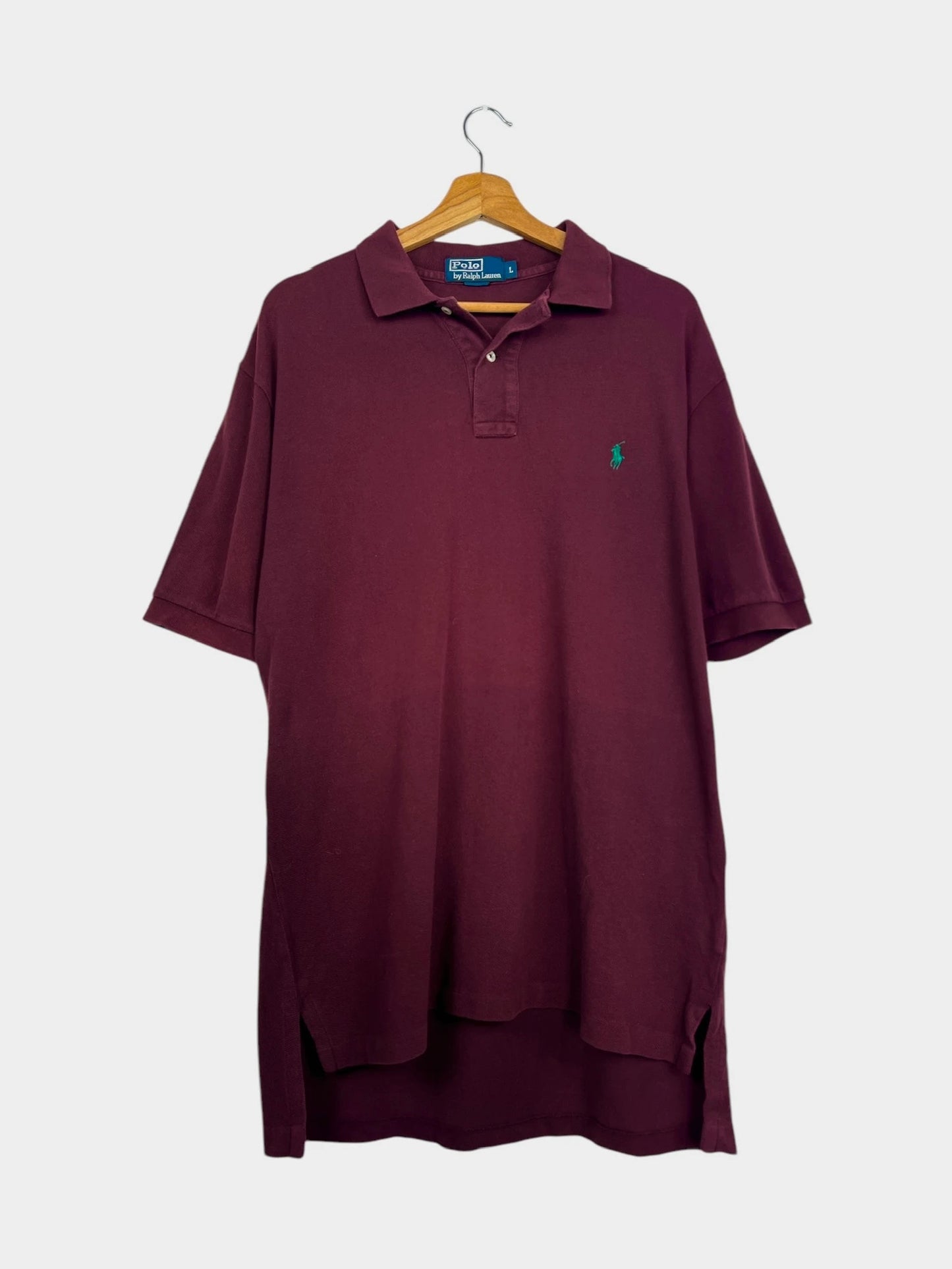 Polo Ralph Lauren Brodé Uni Rouge Bordeaux - L (B89)
