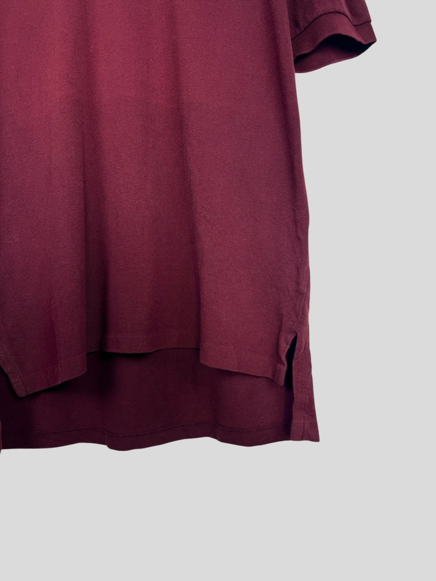 Polo Ralph Lauren Brodé Uni Rouge Bordeaux - L (B89)