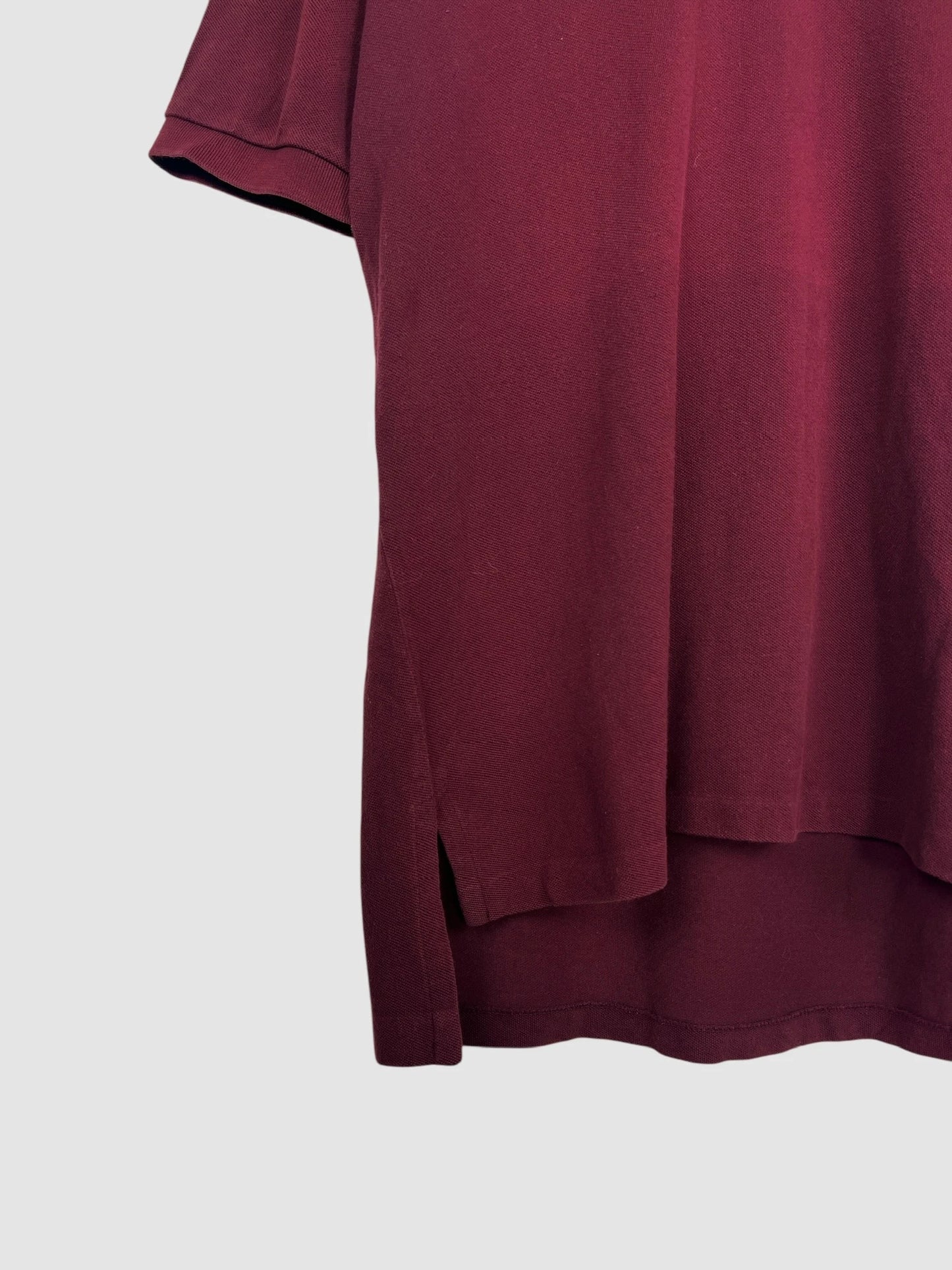 Polo Ralph Lauren Brodé Uni Rouge Bordeaux - L (B89)