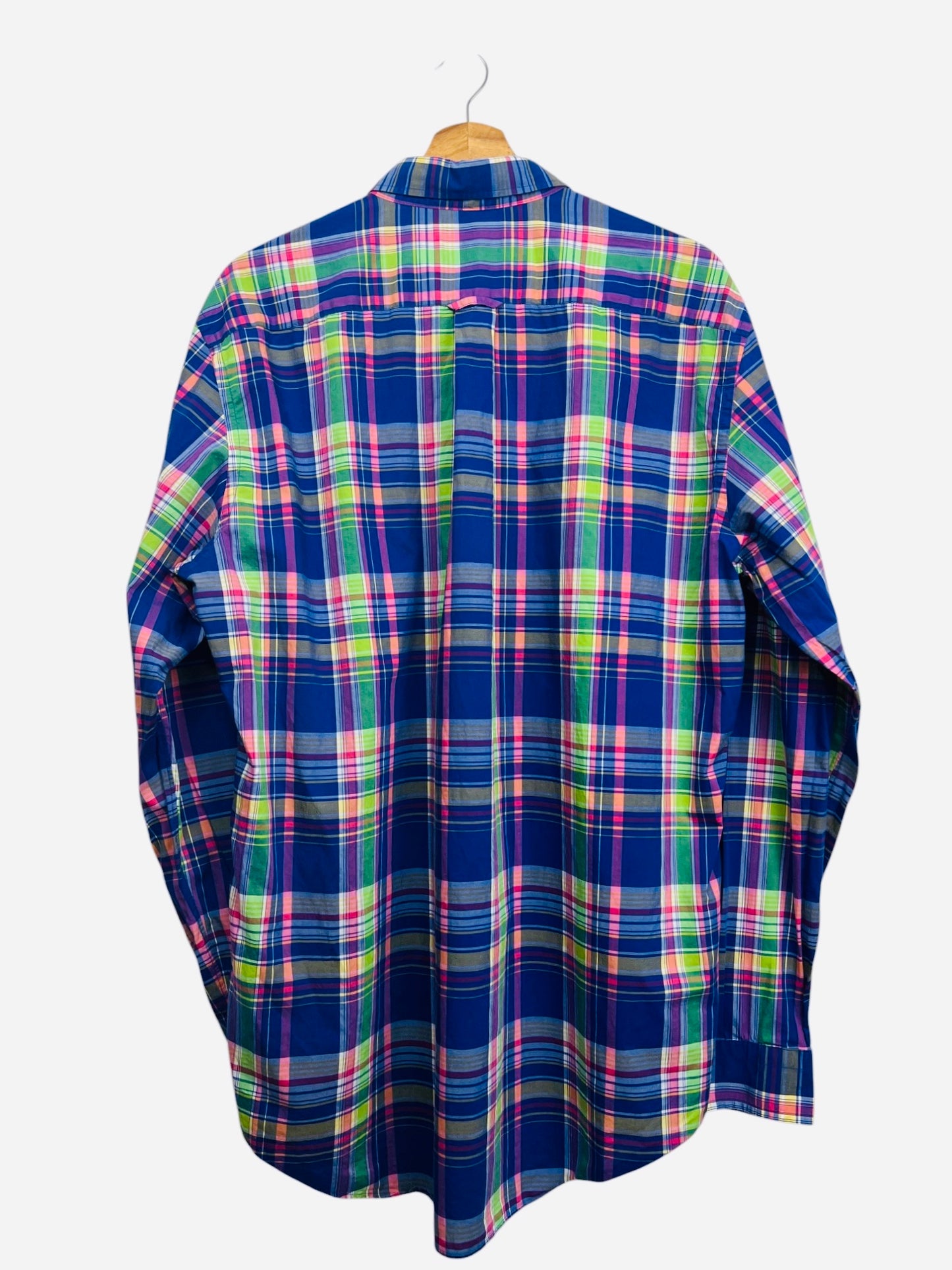 Chemise Gant à Carreaux Class Rose, Bleu - L (B166)