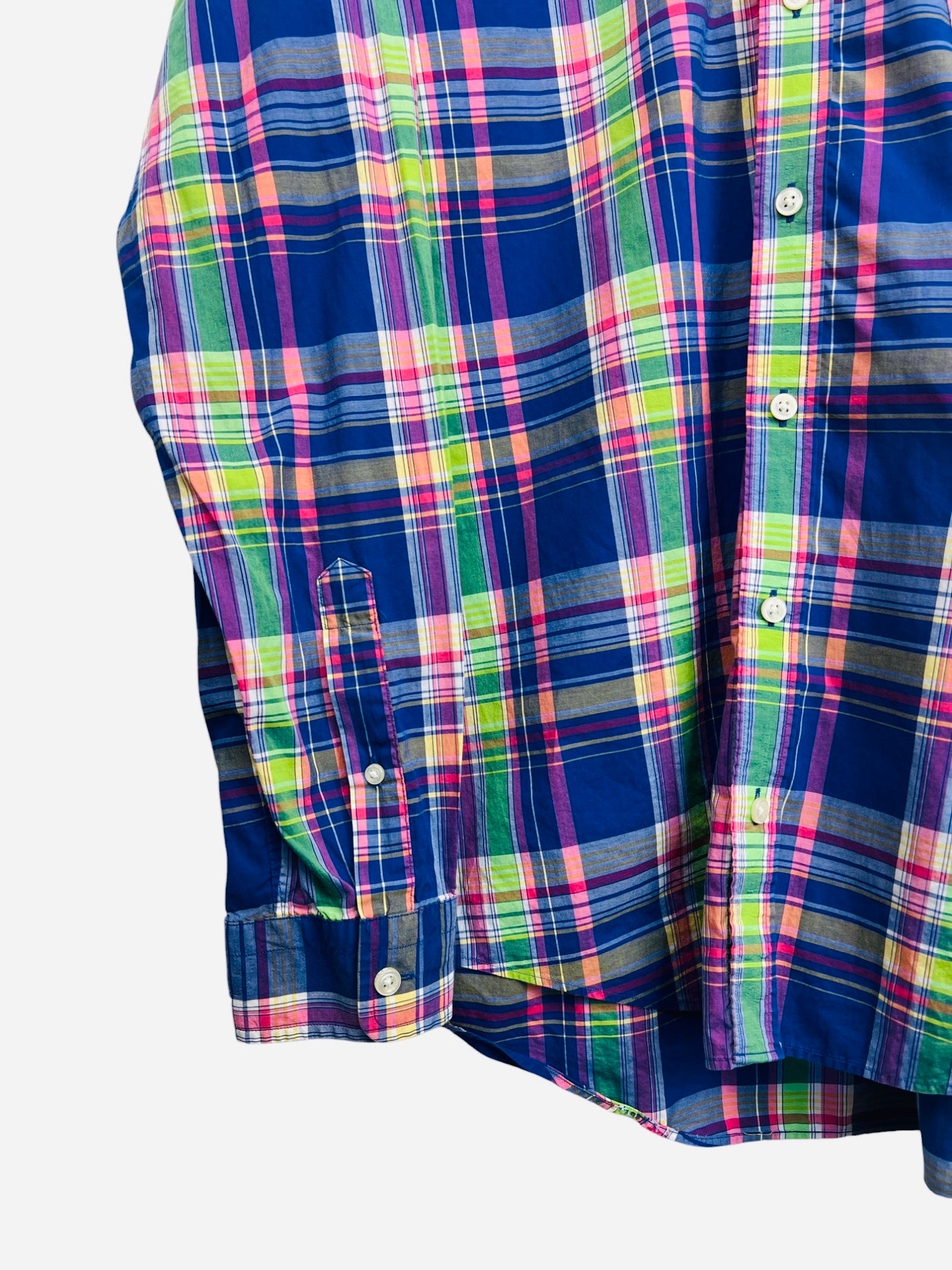 Chemise Gant à Carreaux Class Rose, Bleu - L (B166)