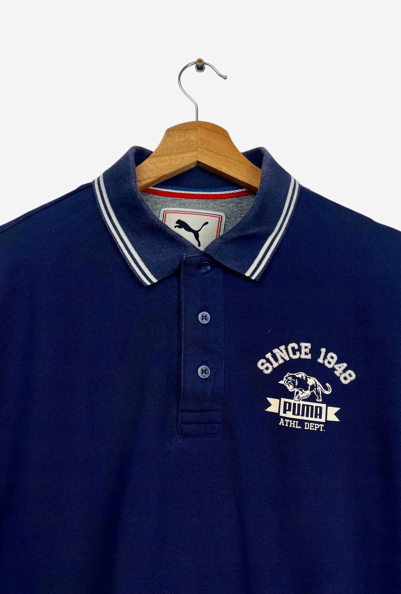 Polo Puma Bleu Foncé Logo Brodé - M (A165)