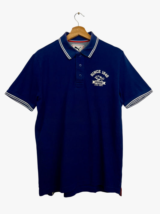 Polo Puma Bleu Foncé Logo Brodé - M (A165)