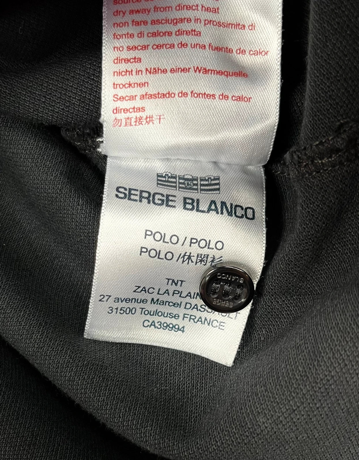 Polo Manches Longues Serge Blanco Rugby Noir - L (A151)