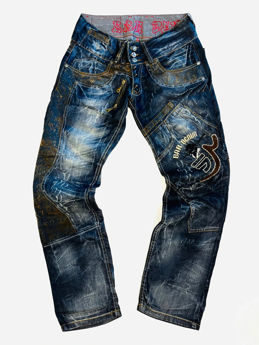 Jean à motif brodé Vintage - W29 (A109)