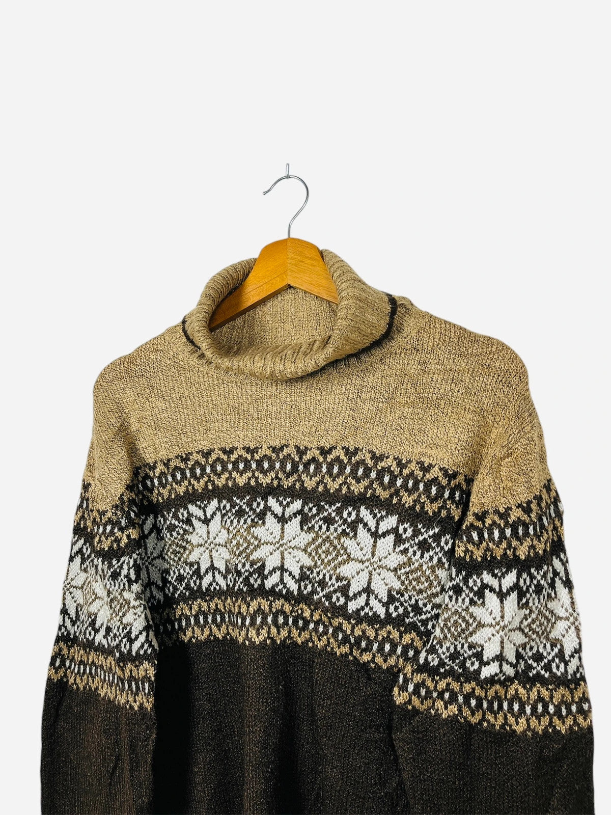 Pull Crewneck à Col Roulé Vintage Marron - M (A396)
