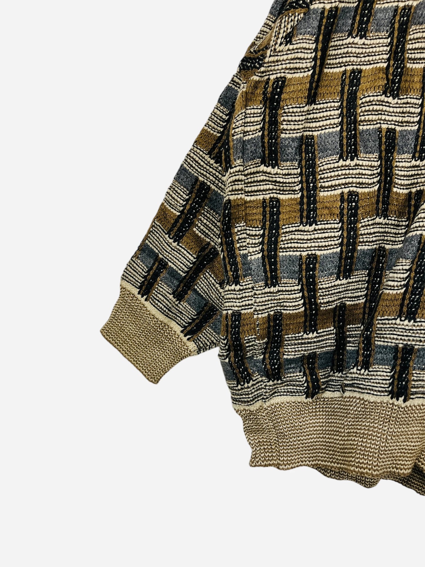 Pull Crewneck Vintage Sweat Beige & Marron - XXL (A409)