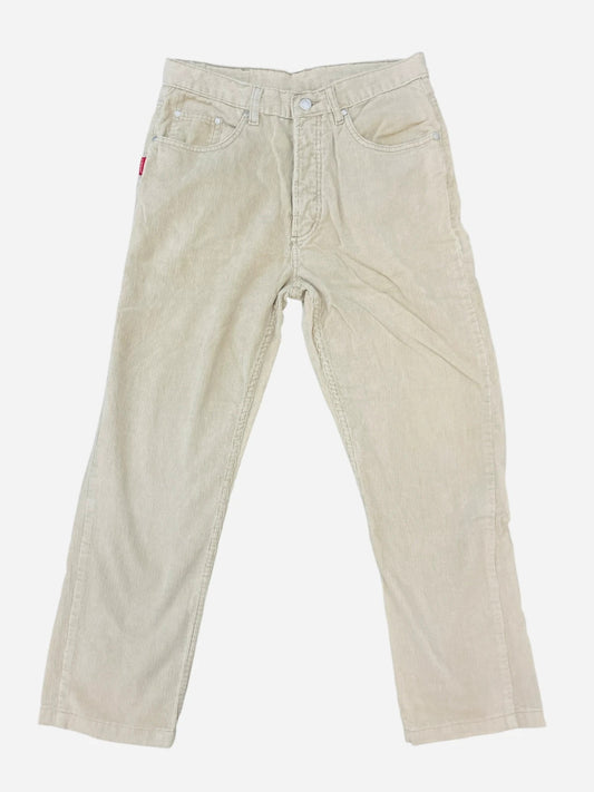 Pantalon Jean décontracté velours Vintage côtelé Beige - L (A448)