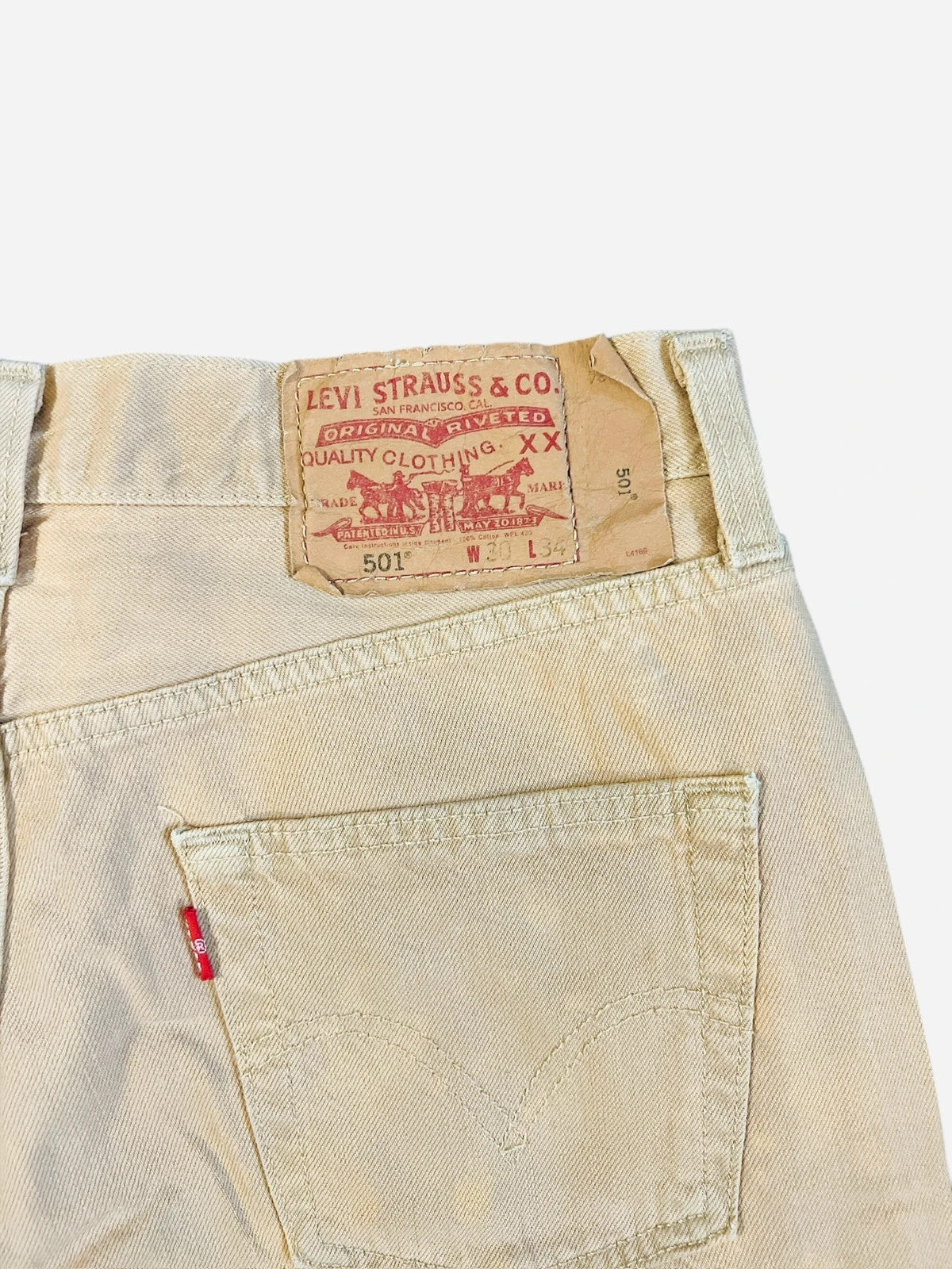 Pantalon Jean décontracté Levi's 501 Vintage Beige - M (A454)