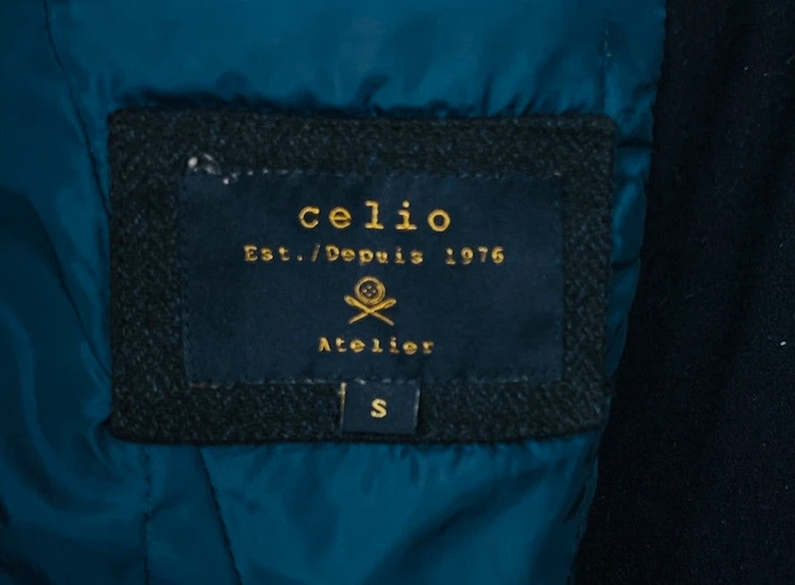 Manteau Jacket Droit Long Pardessus Bleu Marine - S (A456)