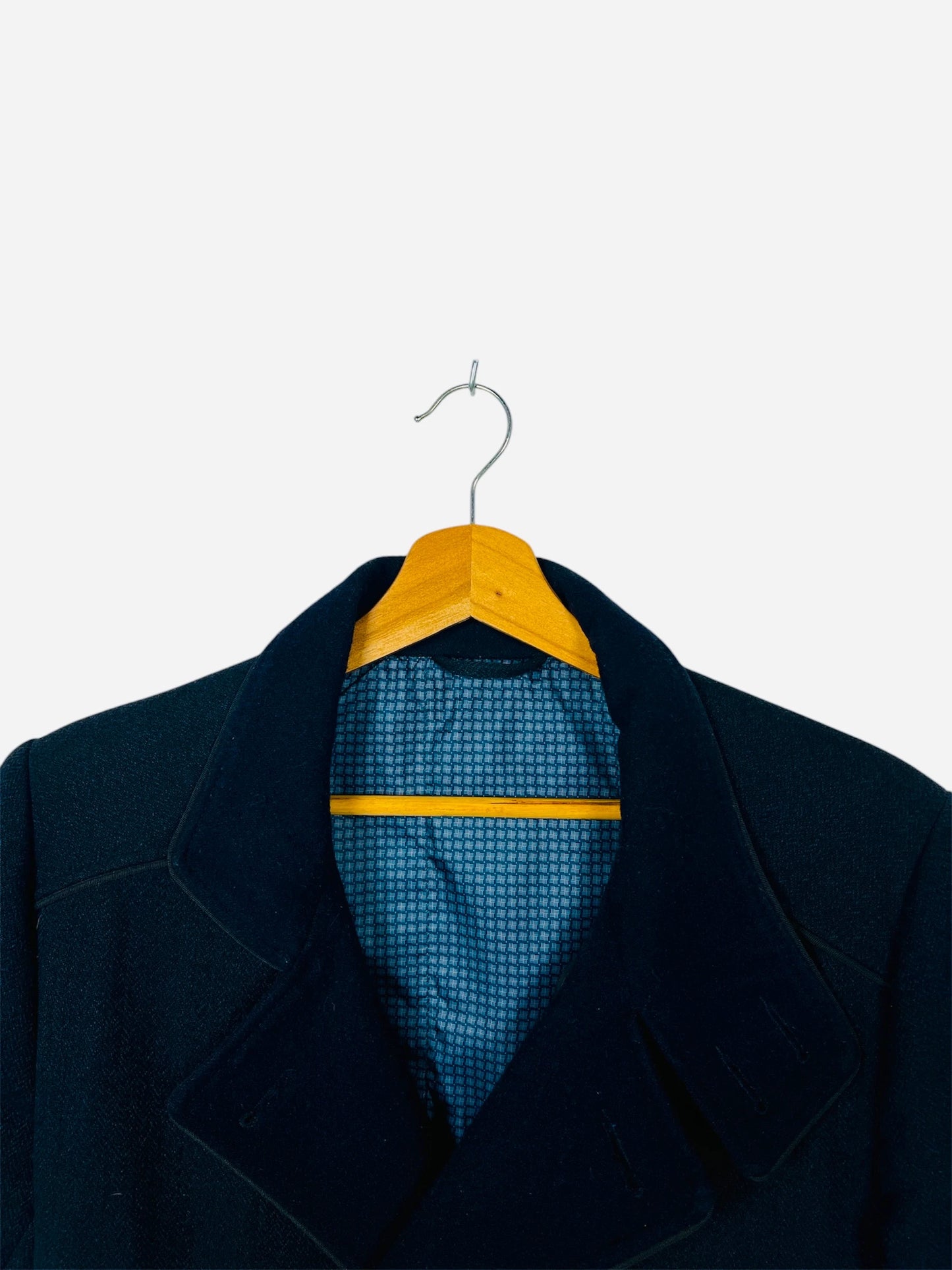 Manteau Jacket Droit Long Pardessus Bleu Marine - S (A456)