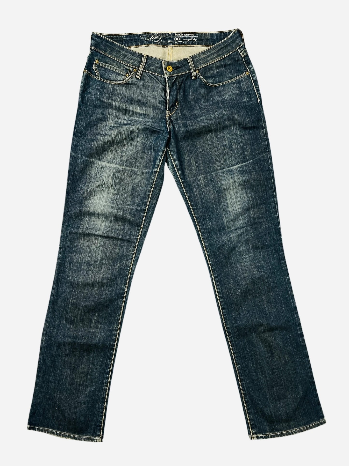Jean Pant Levi's Bold Curve Décontracté Bleu Gris Vintage Pantalon - W30 (A160)