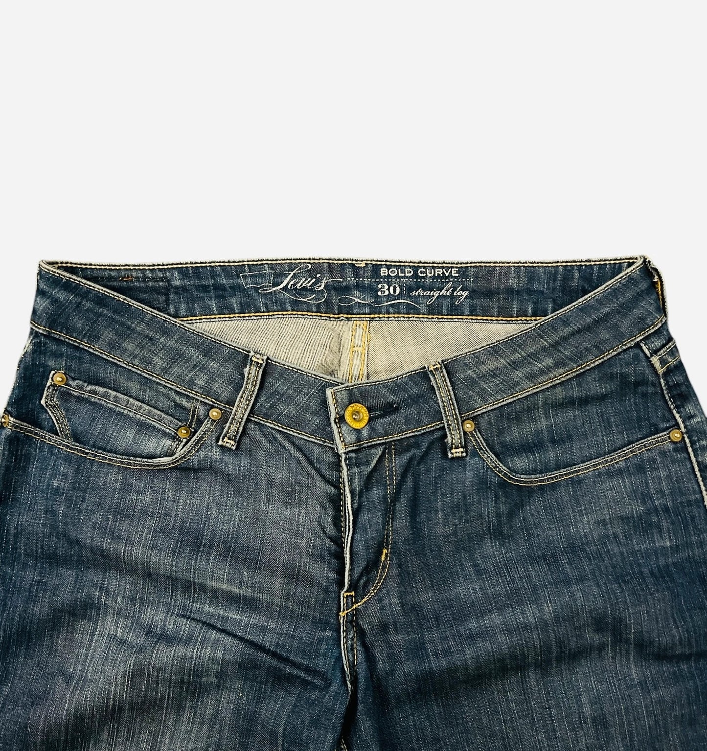 Jean Pant Levi's Bold Curve Décontracté Bleu Gris Vintage Pantalon - W30 (A160)