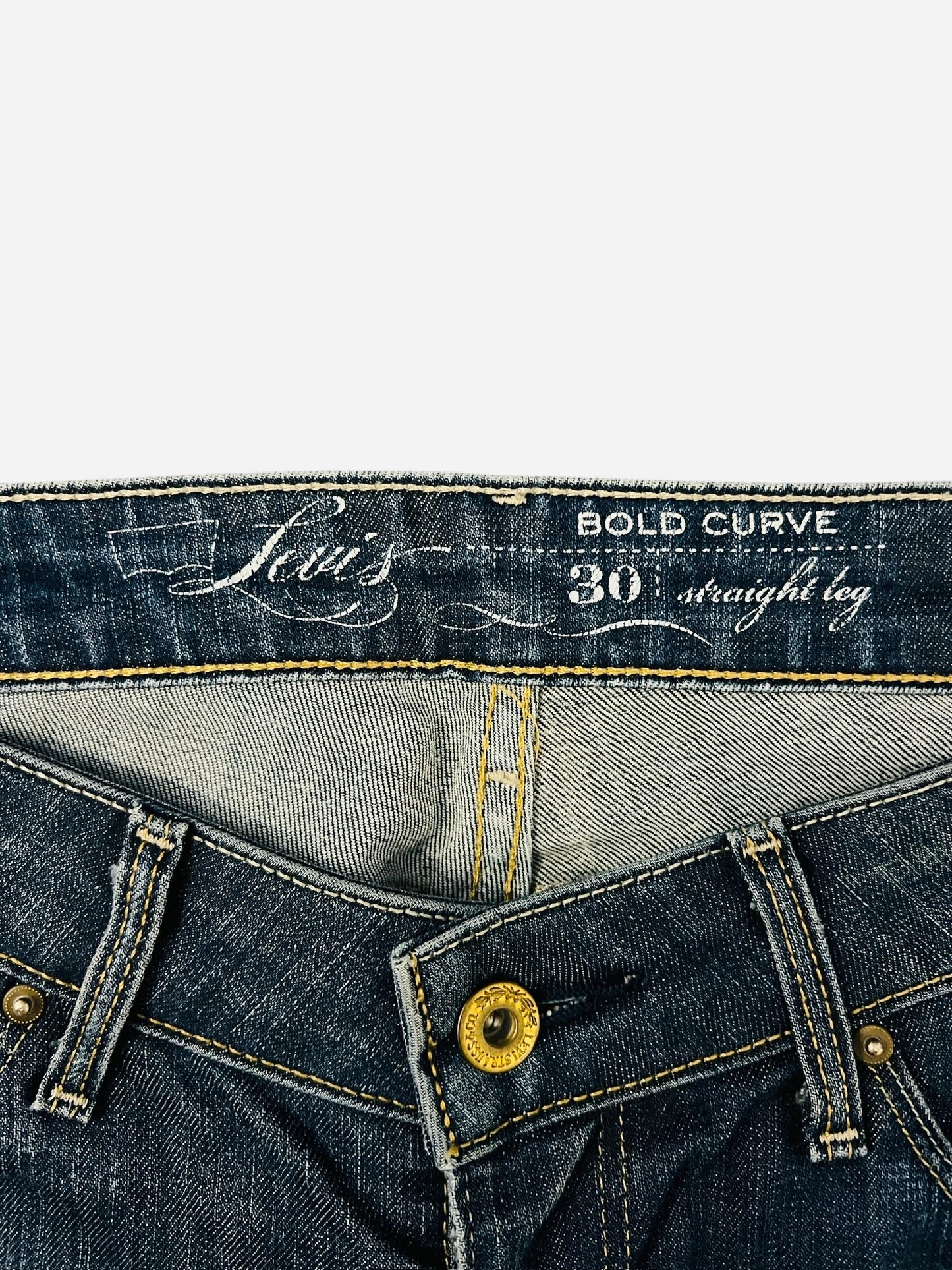 Jean Pant Levi's Bold Curve Décontracté Bleu Gris Vintage Pantalon - W30 (A160)