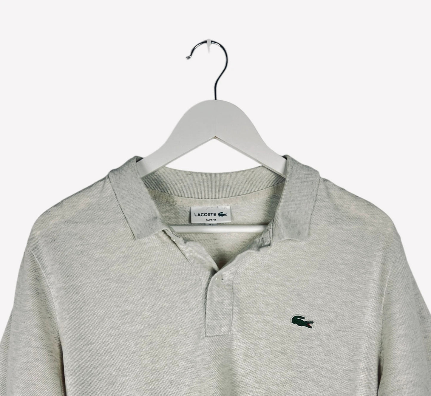 Polo Lacoste Logo Brodé Uni Gris Luxury - M (B28)