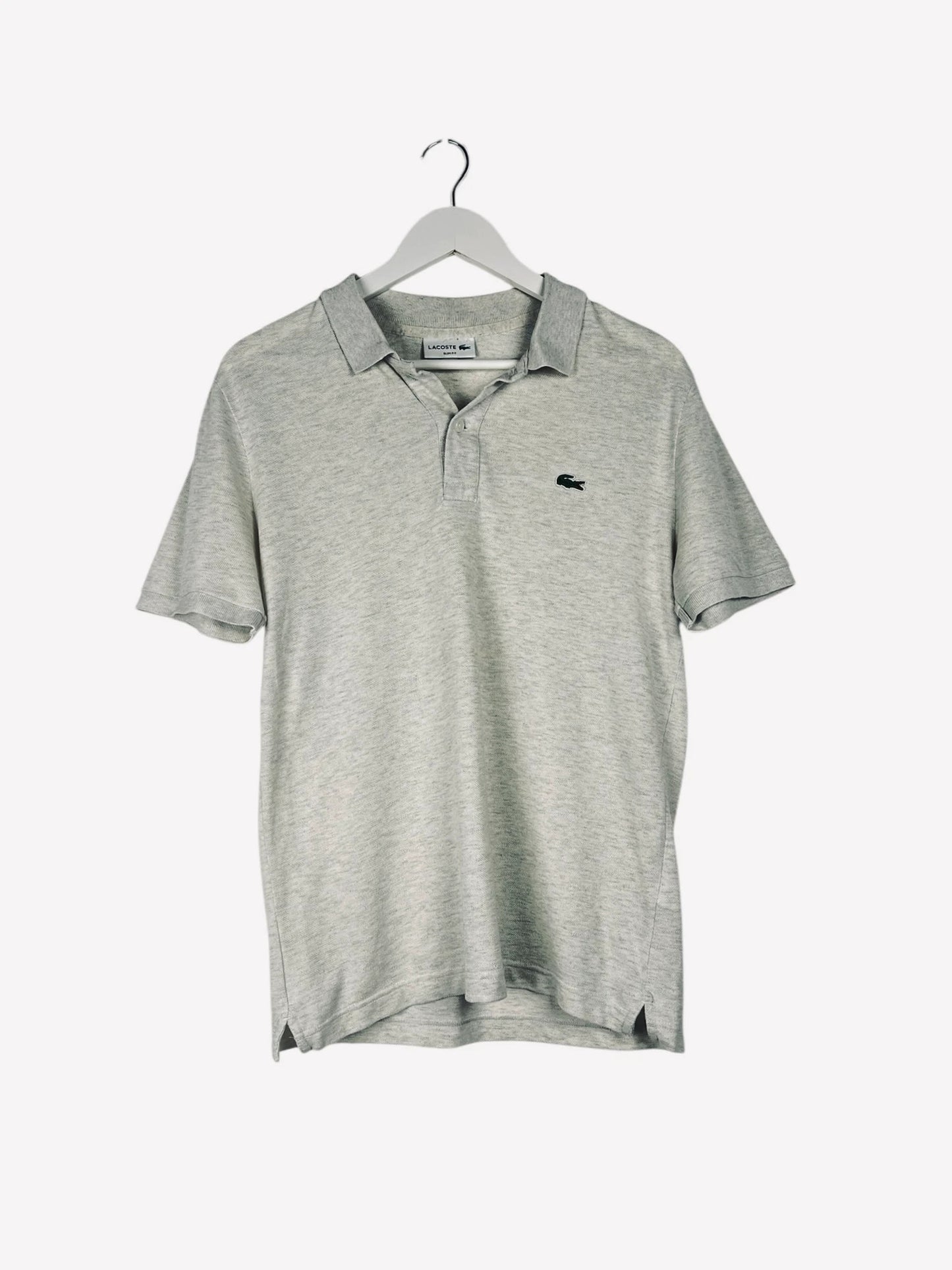 Polo Lacoste Logo Brodé Uni Gris Luxury - M (B28)